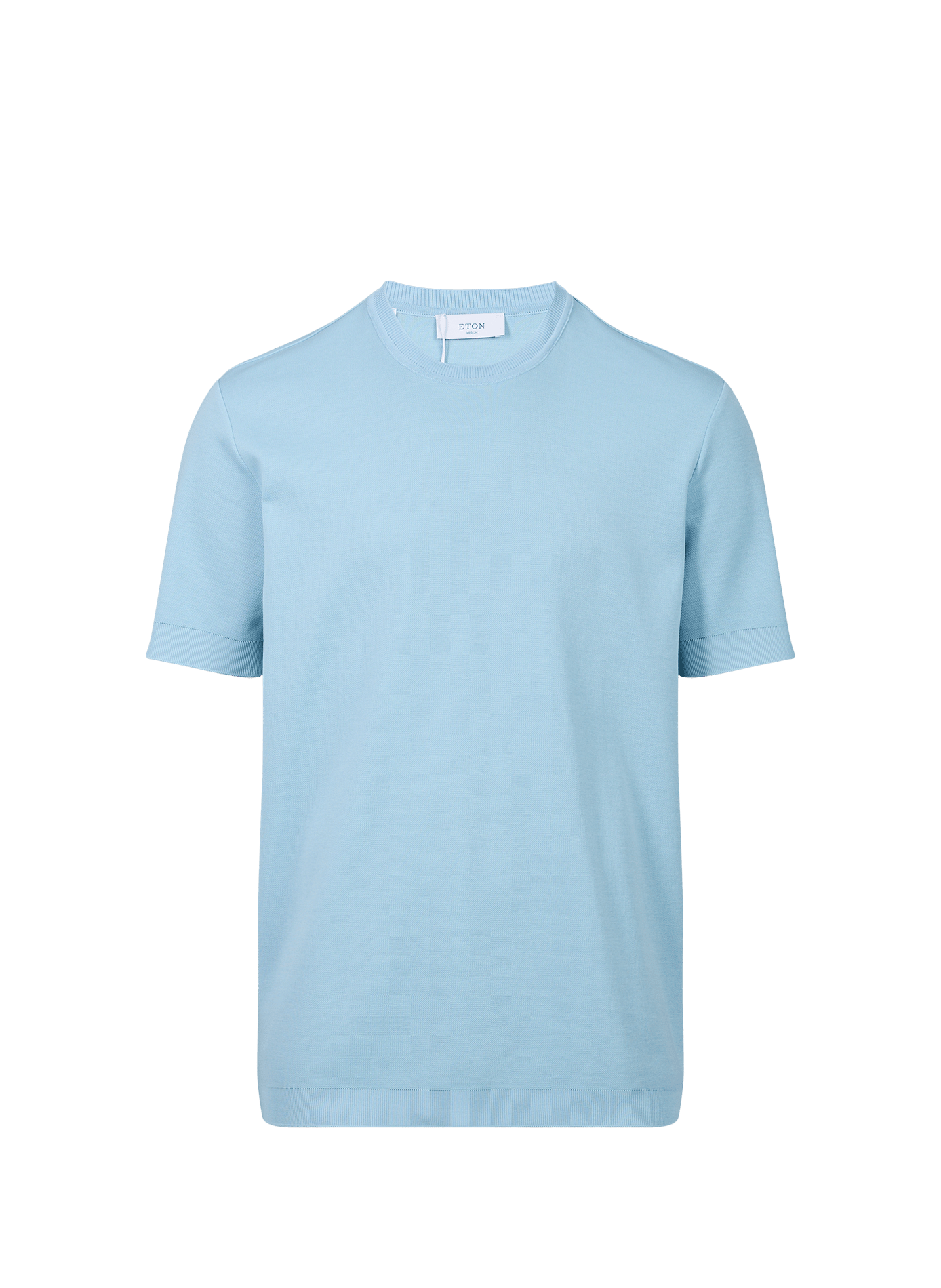 T-shirt recht in effen katoen ETON Blauw