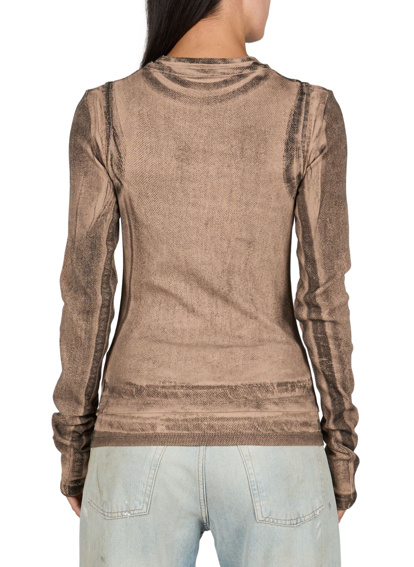 Maglietta a maniche lunghe sovrapposta in misto cotone ACNE STUDIOS Arancione