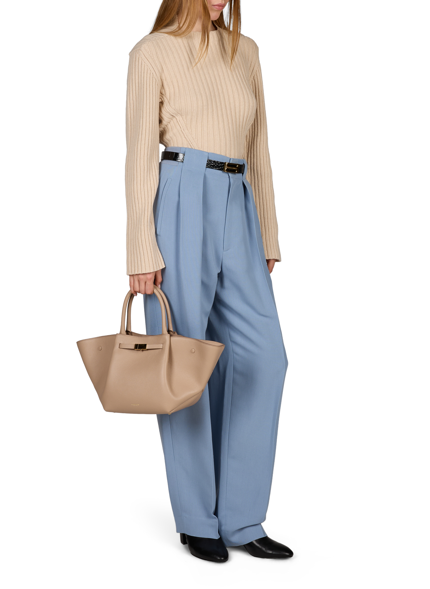 Sac à main Midi New York en cuir DEMELLIER LONDON Beige