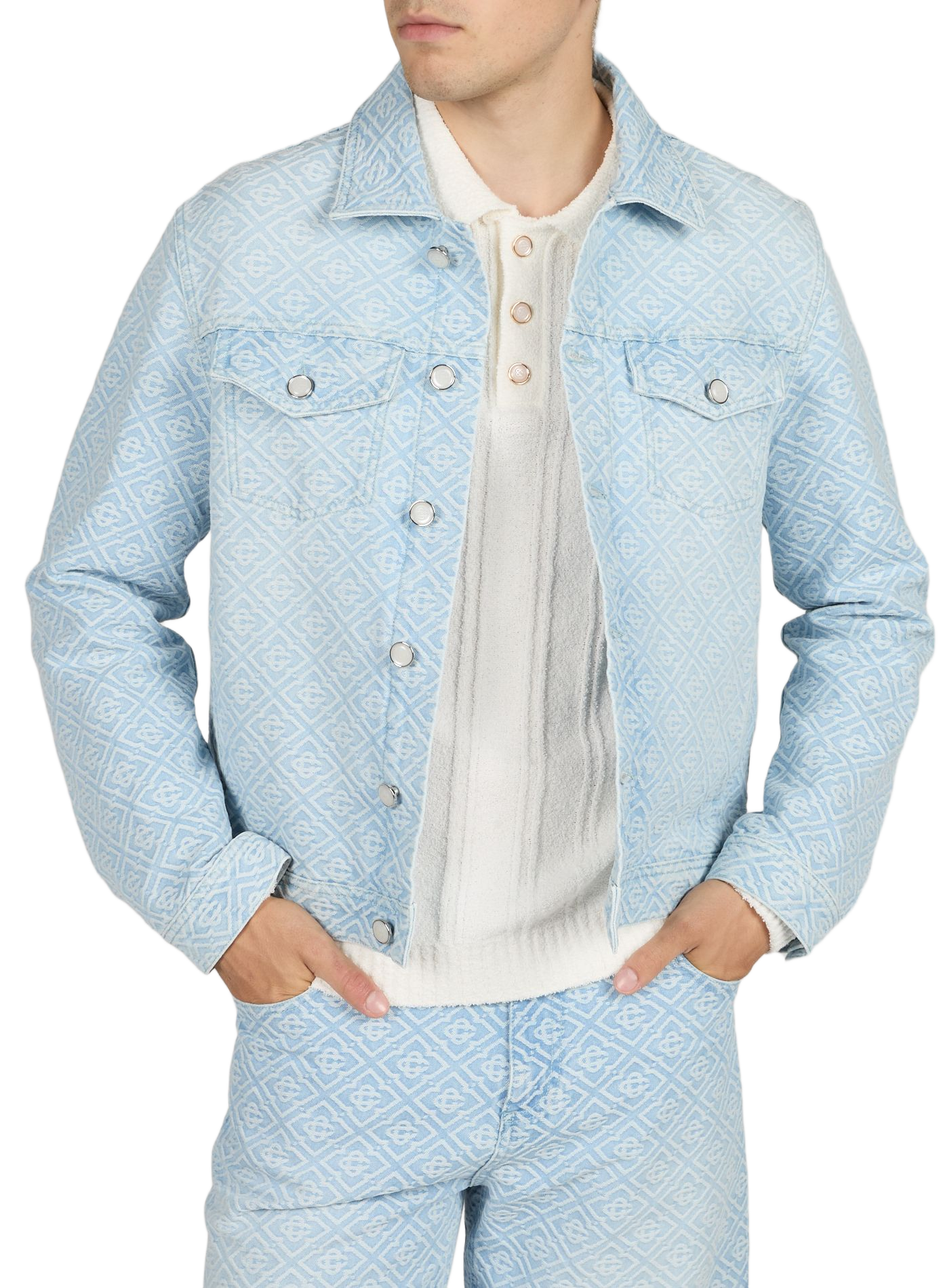 Oversized cotton denim jacket CASABLANCA PARIS Blue