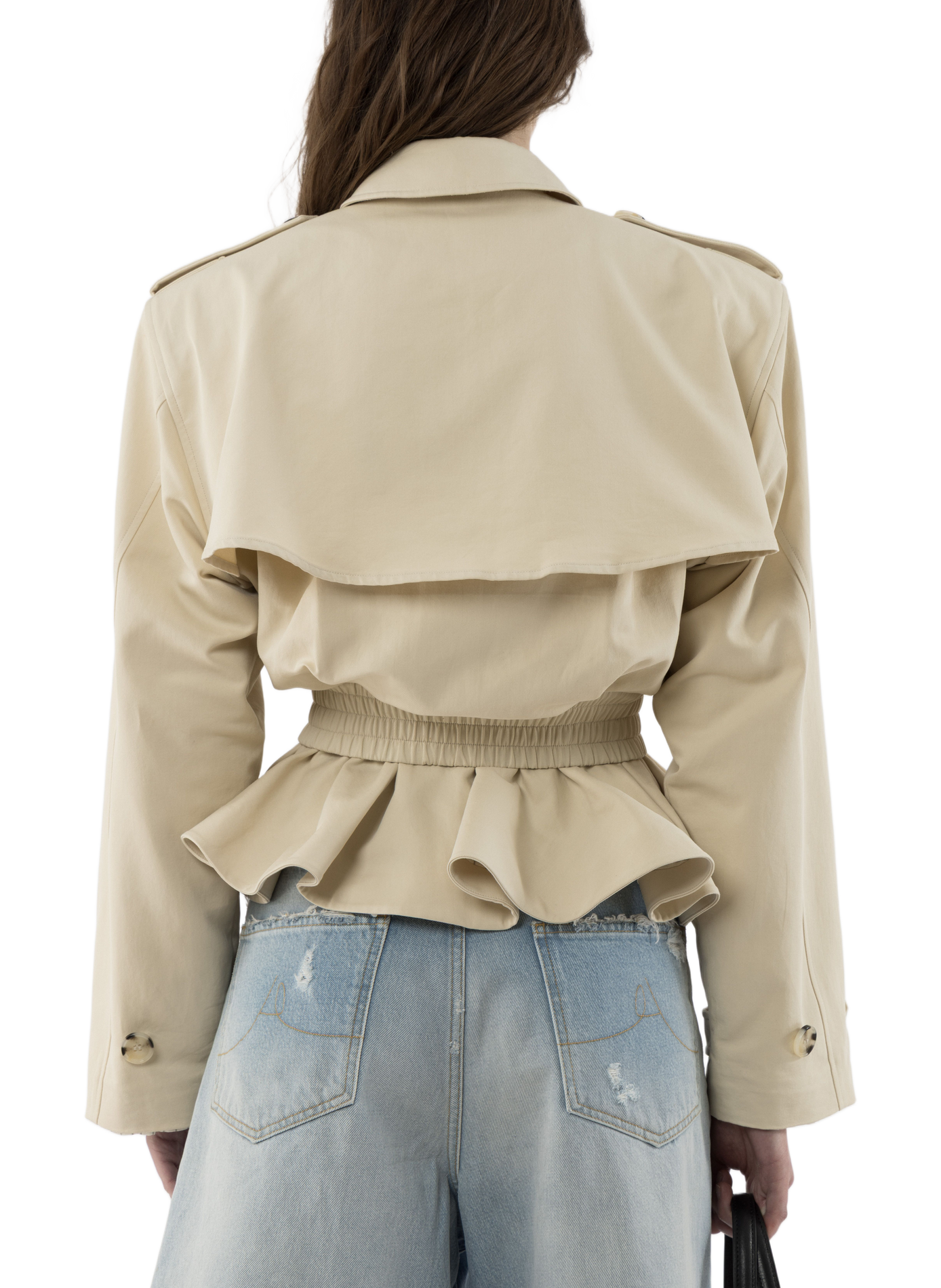 Kurze Jacke mit Volants ARAKII Beige