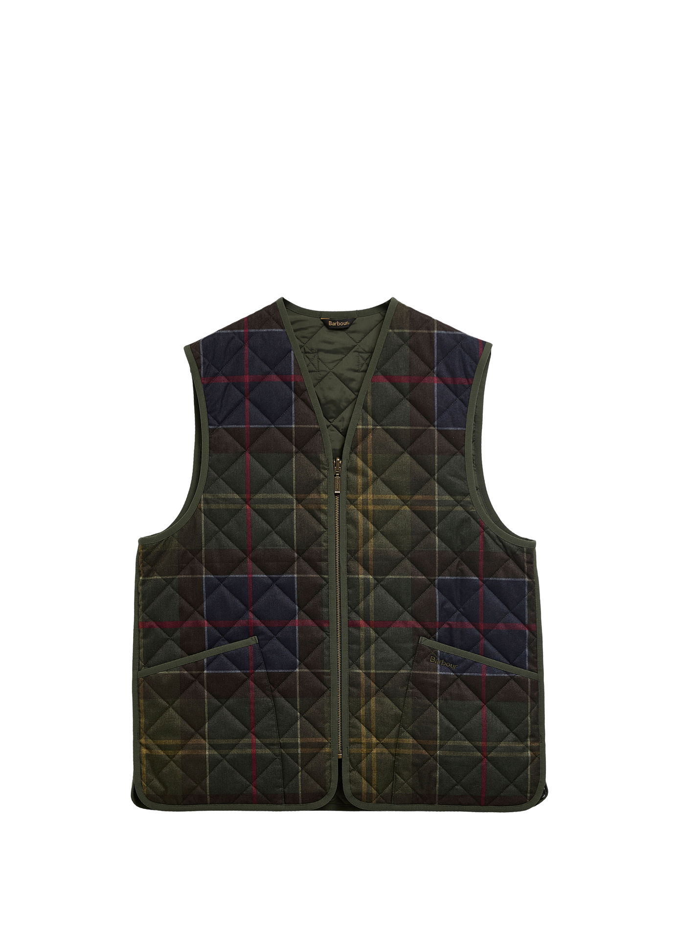 Sleeveless straight checkered jacket BARBOUR Multicolour