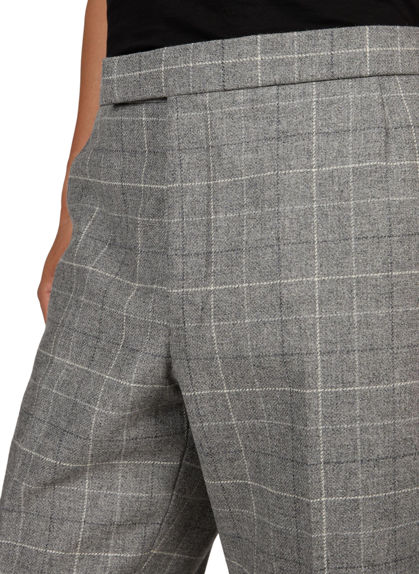 Wijde wollen tweed broek THOM BROWNE Grijs