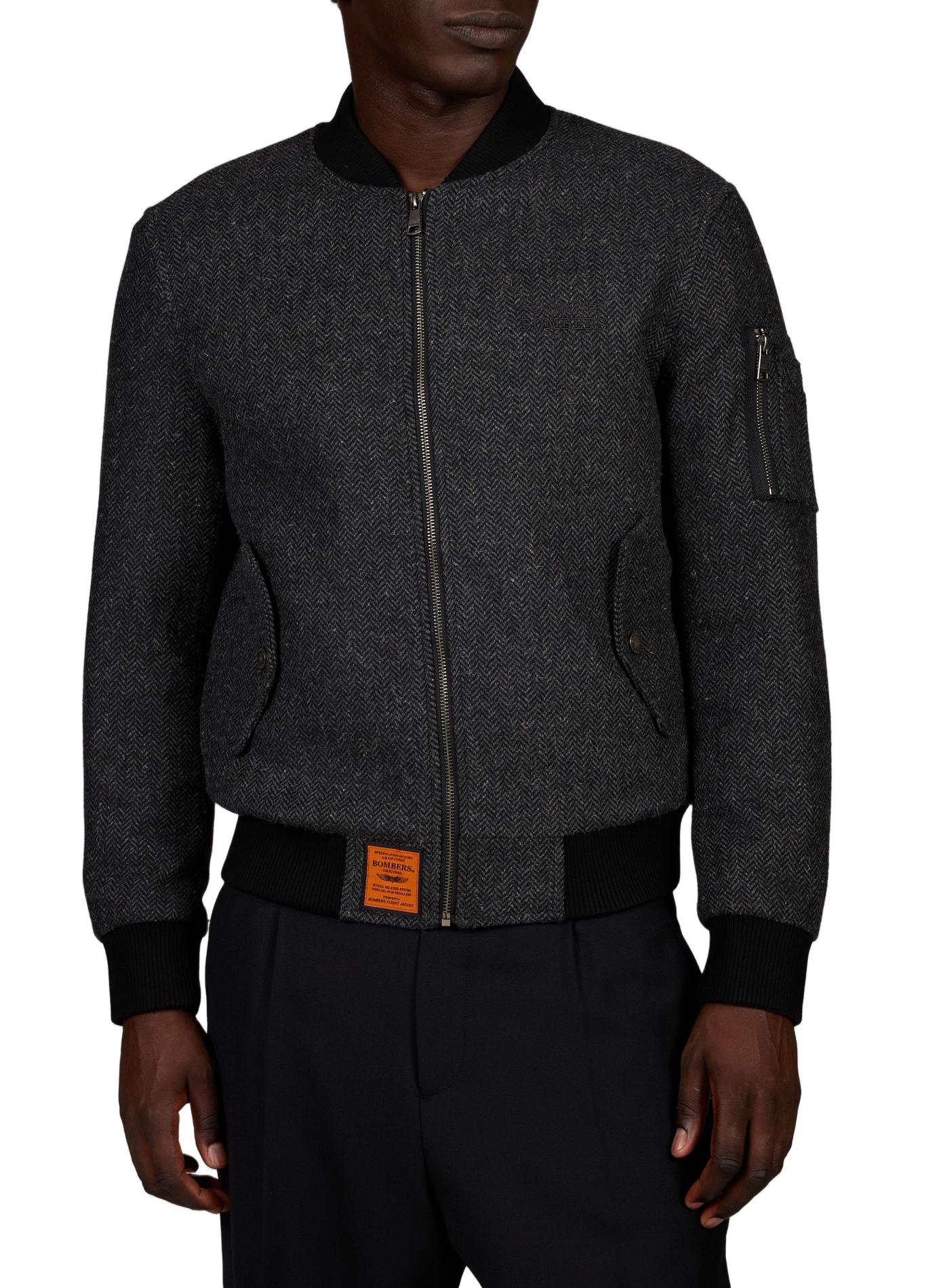 Blouson oversize en laine mélangée BOMBERS ORIGINAL Noir