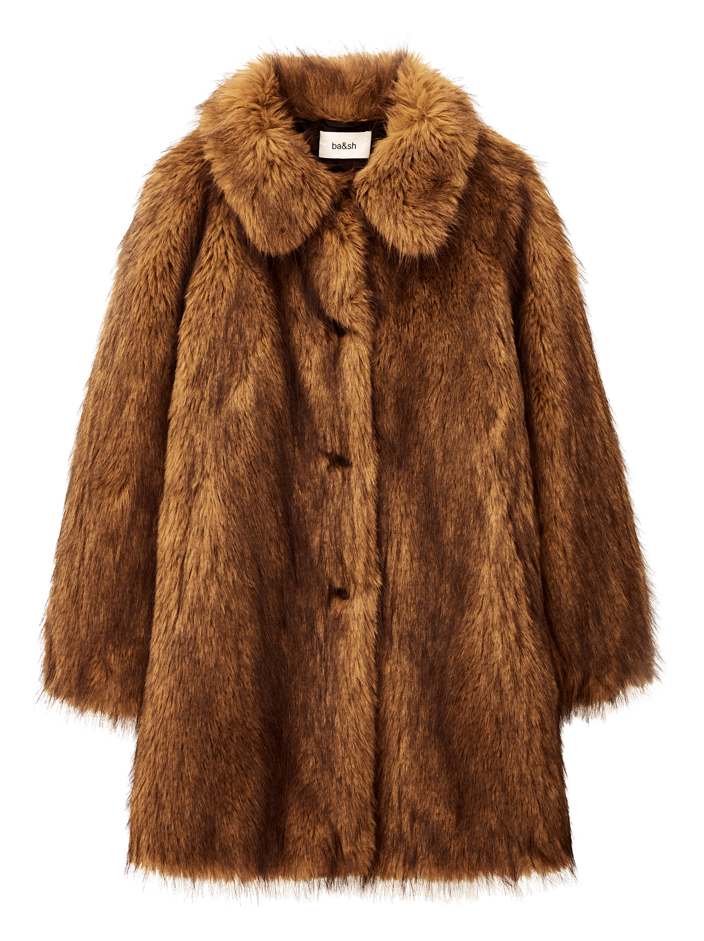 Manteau droit en fourrure synthétique lestor BA&SH Marron