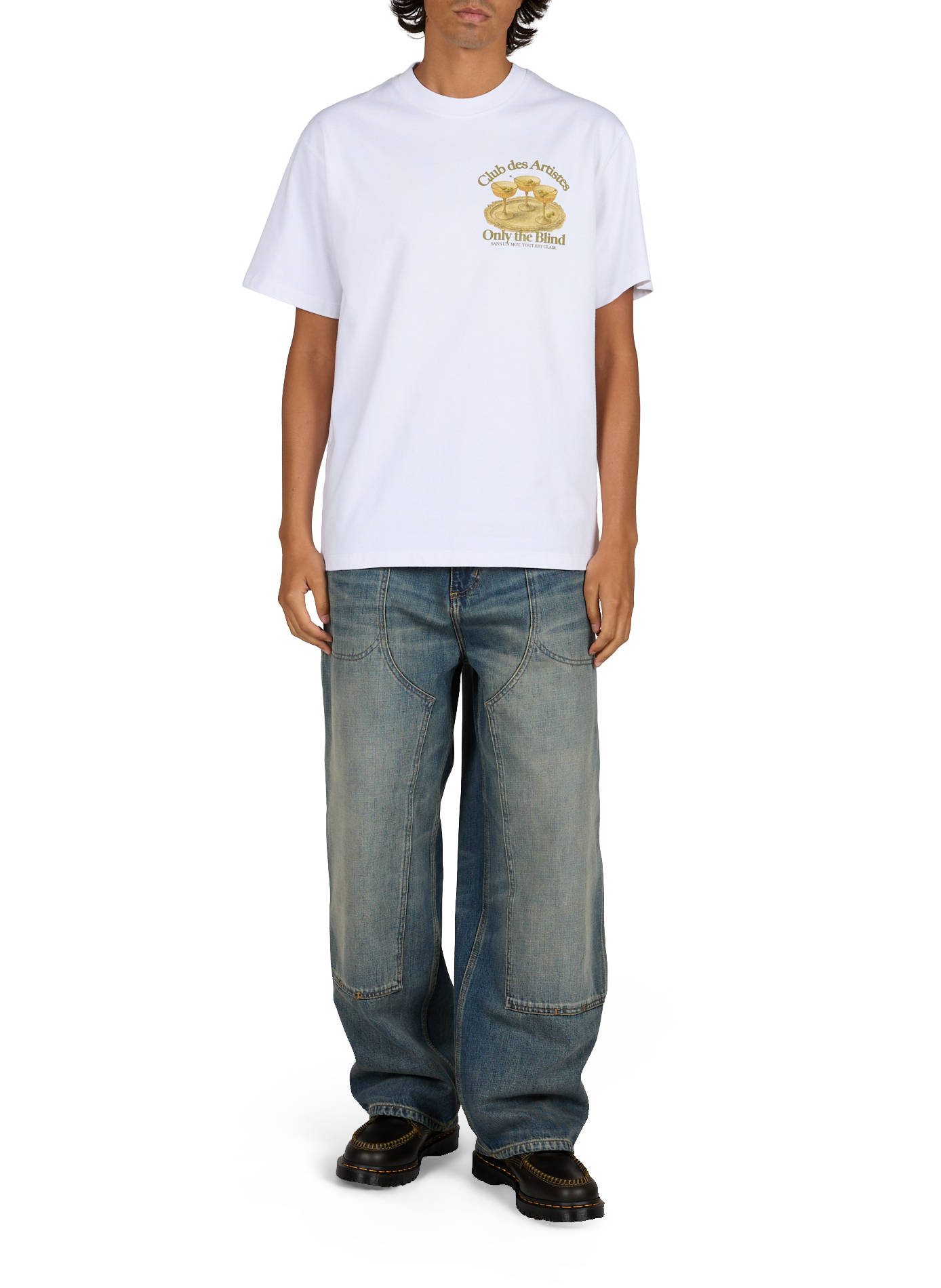 Printed cotton T-shirt ONLY THE BLIND White