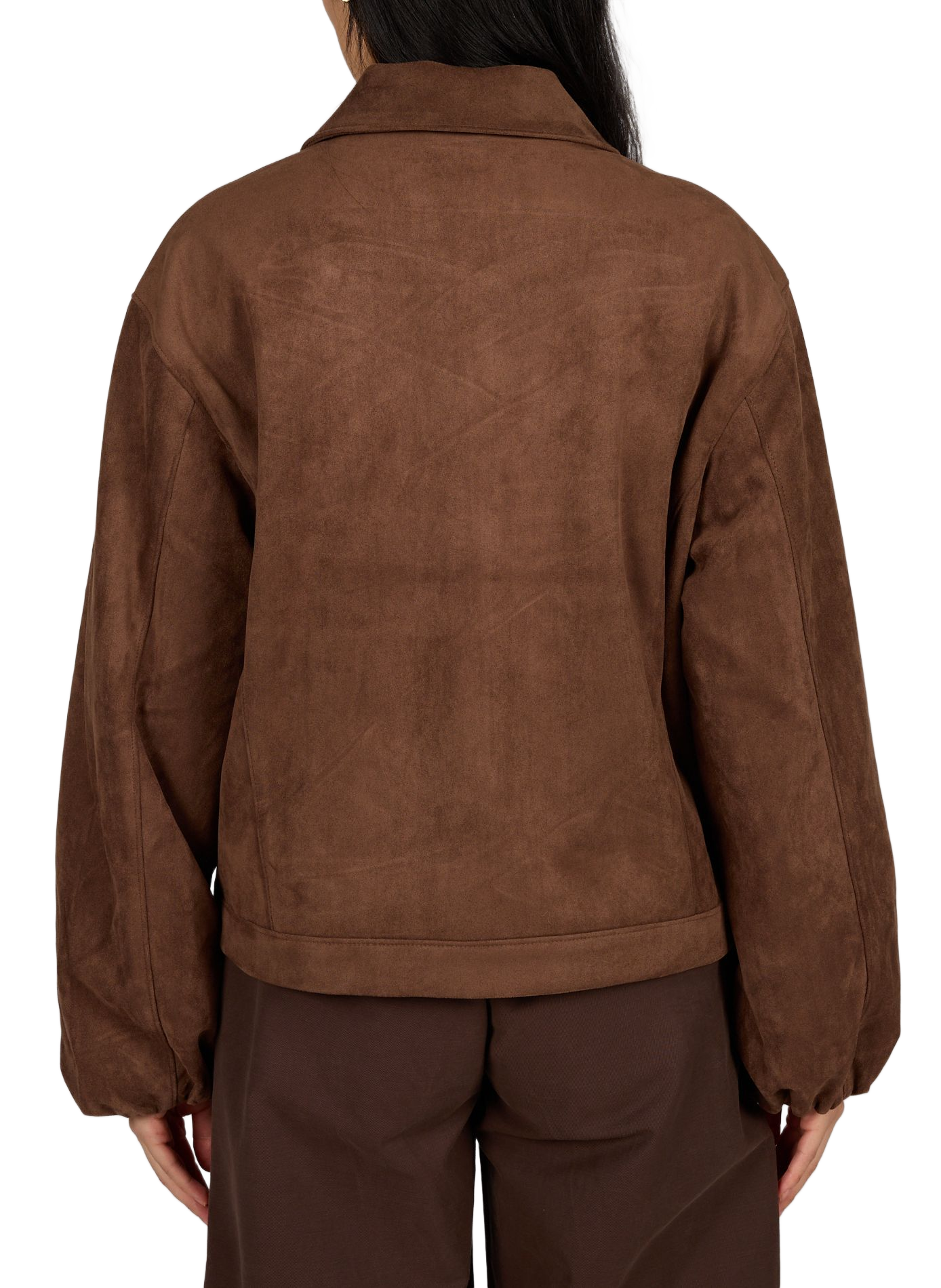 Faux suede bomber jacket OBJECT Brown
