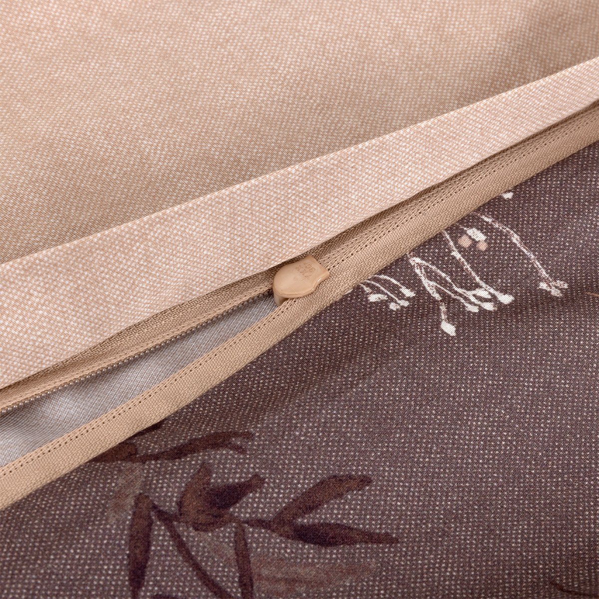 Housse de couette en satin de coton, wild millet BOSS HOME Marron