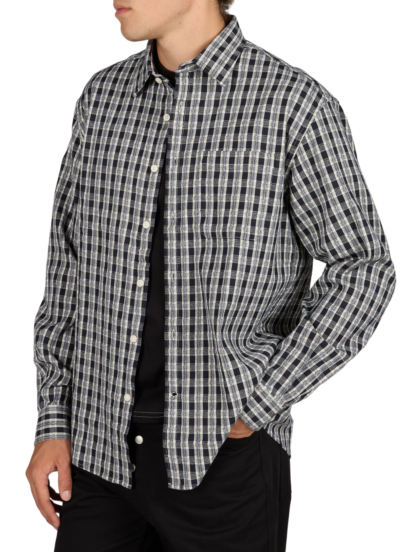 Straight checkered button-up shirt NN.07 Blue
