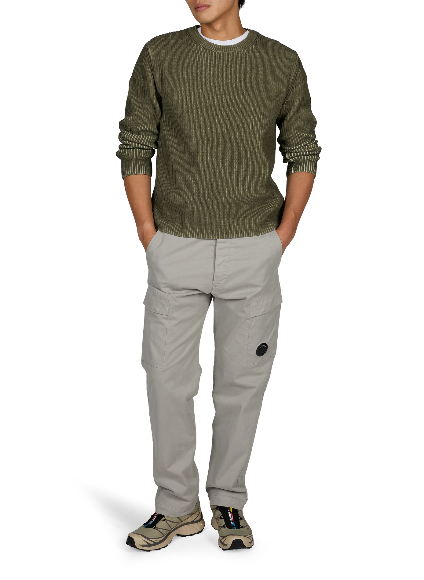 Cargo broek van katoenmix met zakken CP COMPANY Grijs