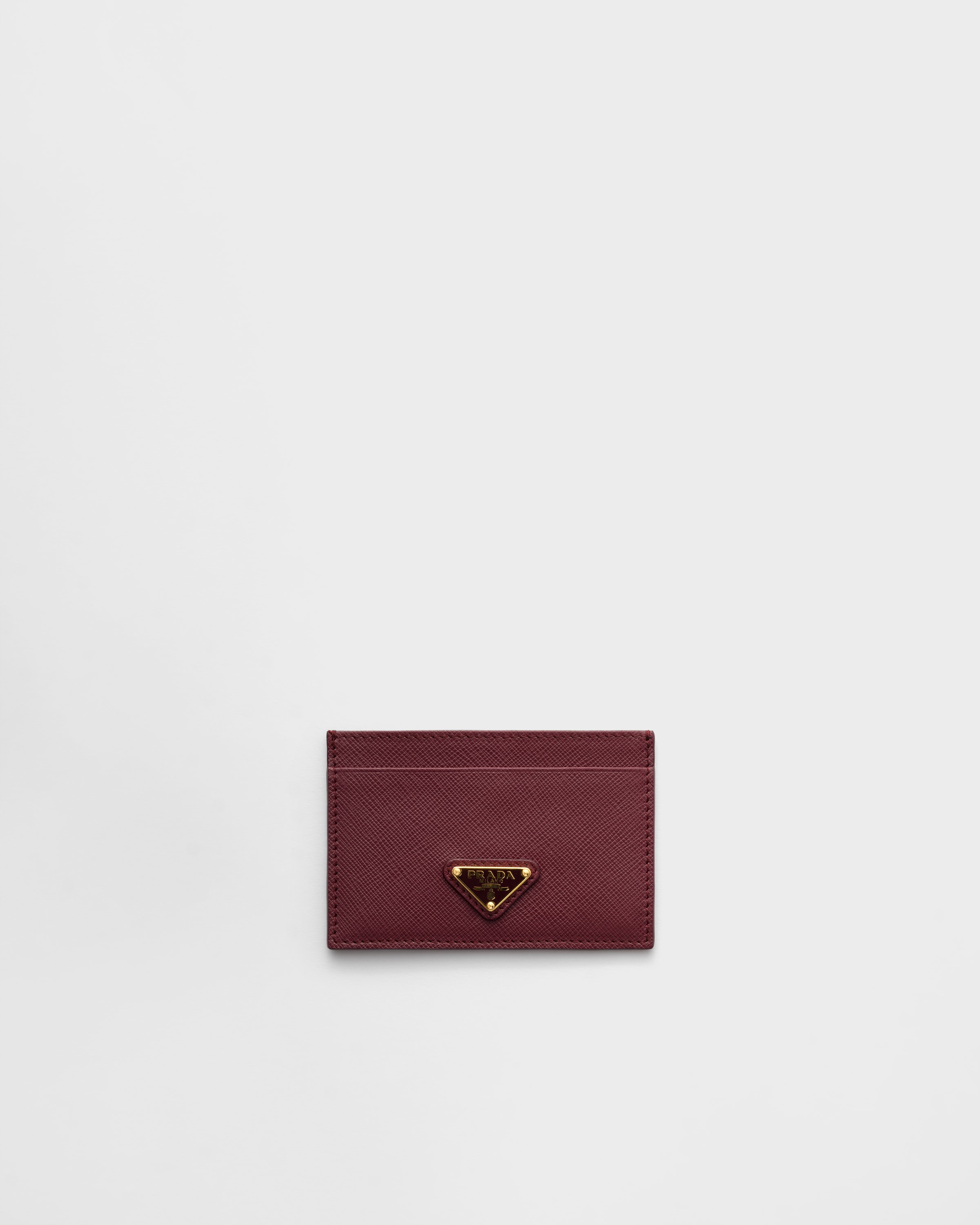 Porte-cartes en cuir saffiano PRADA Rouge