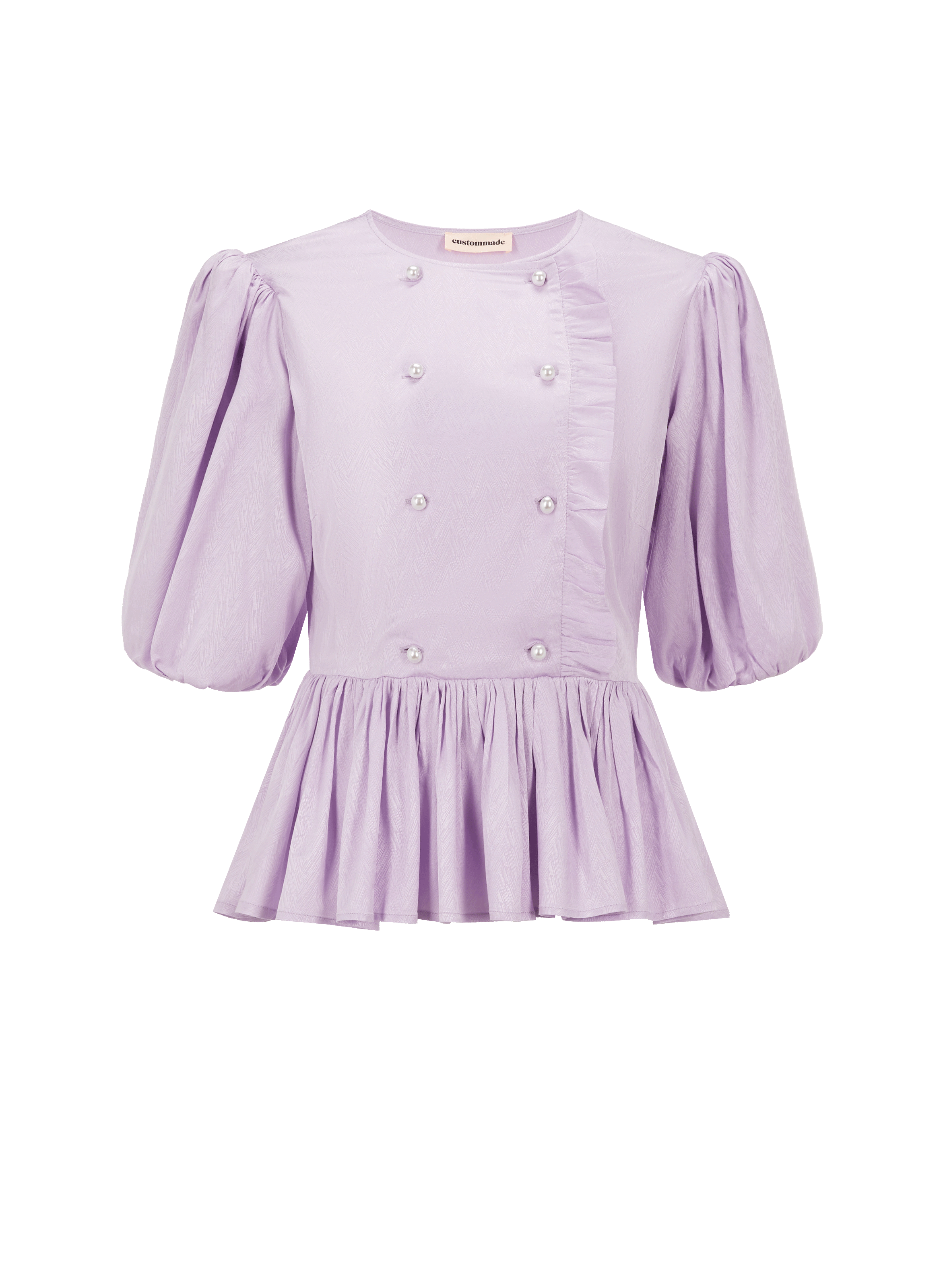 CUSTOMMADE Top à basques satiné Violet