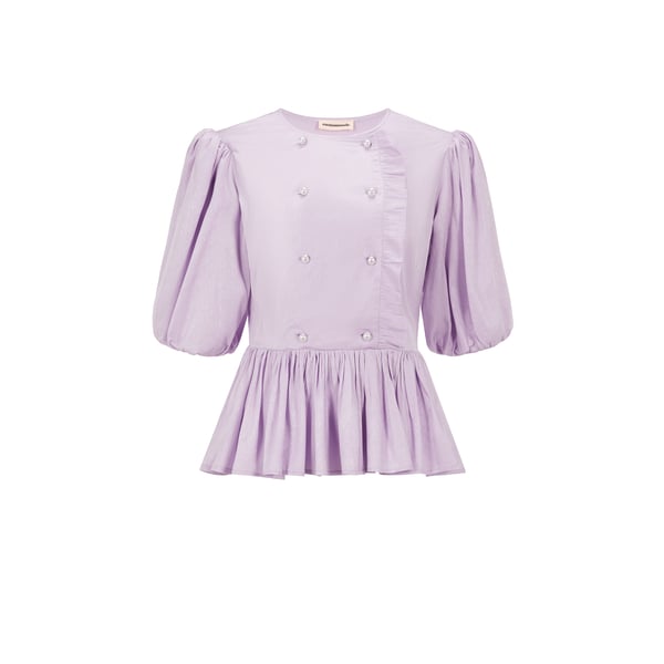 Top à basques satiné