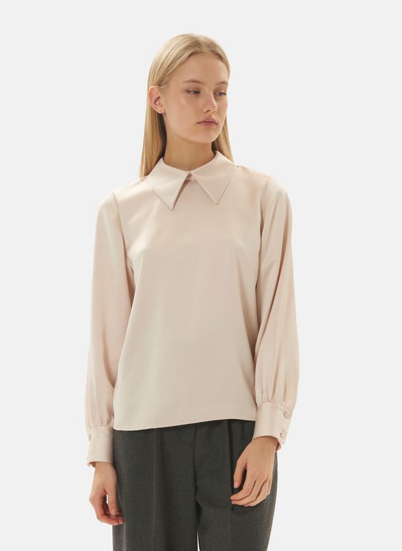 TARA JARMON Blouse droite unie longueur standard manches longues col chemise - tianna Blanc