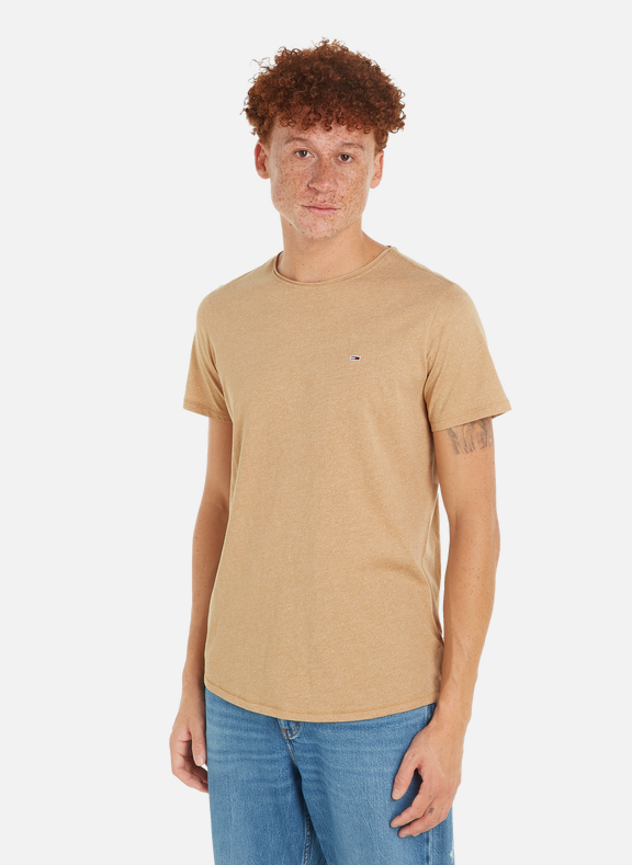 TOMMY HILFIGER T-shirt en coton mélangé Beige