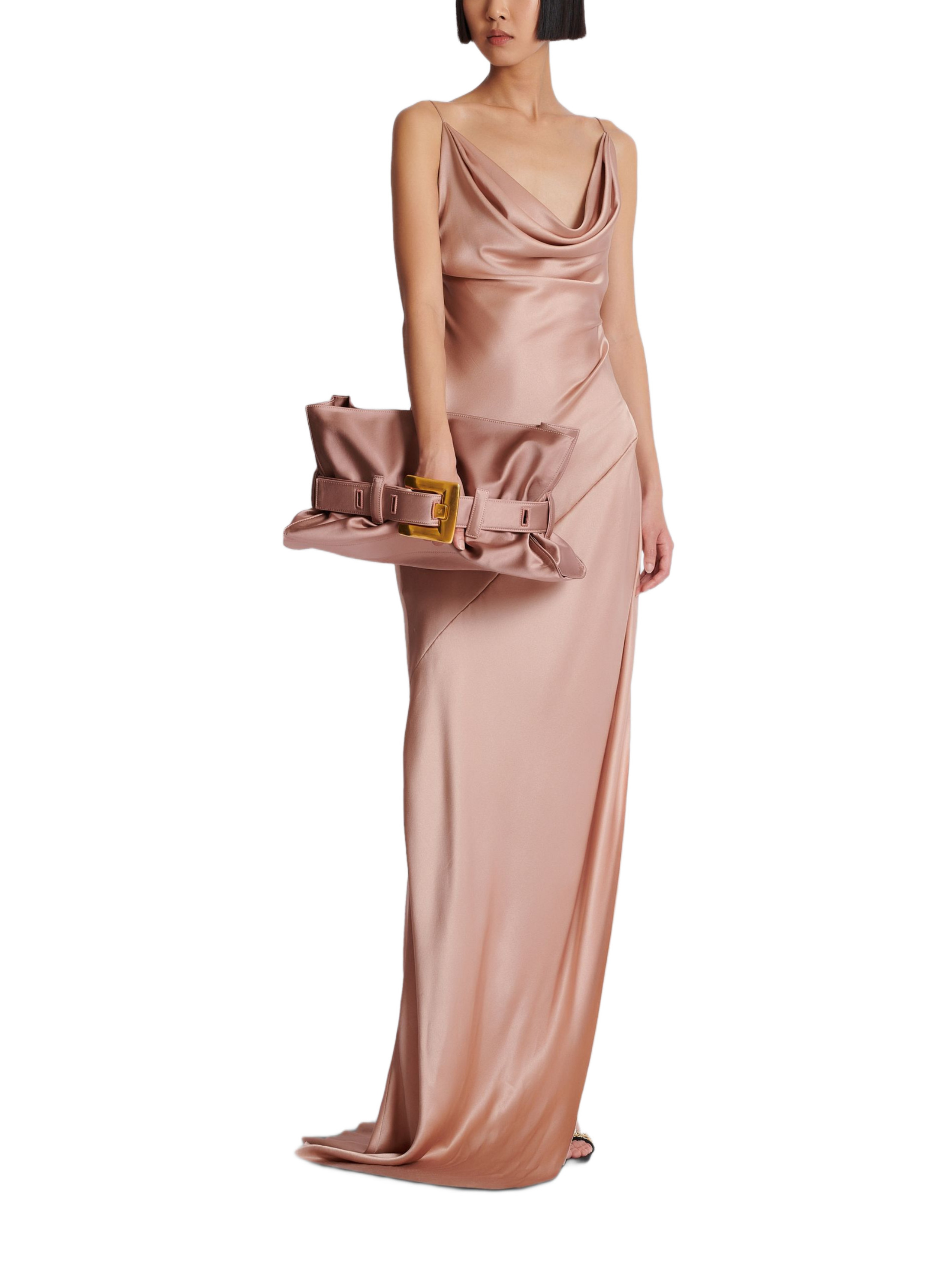 Sac anthem shoulder en satin BALMAIN Rose