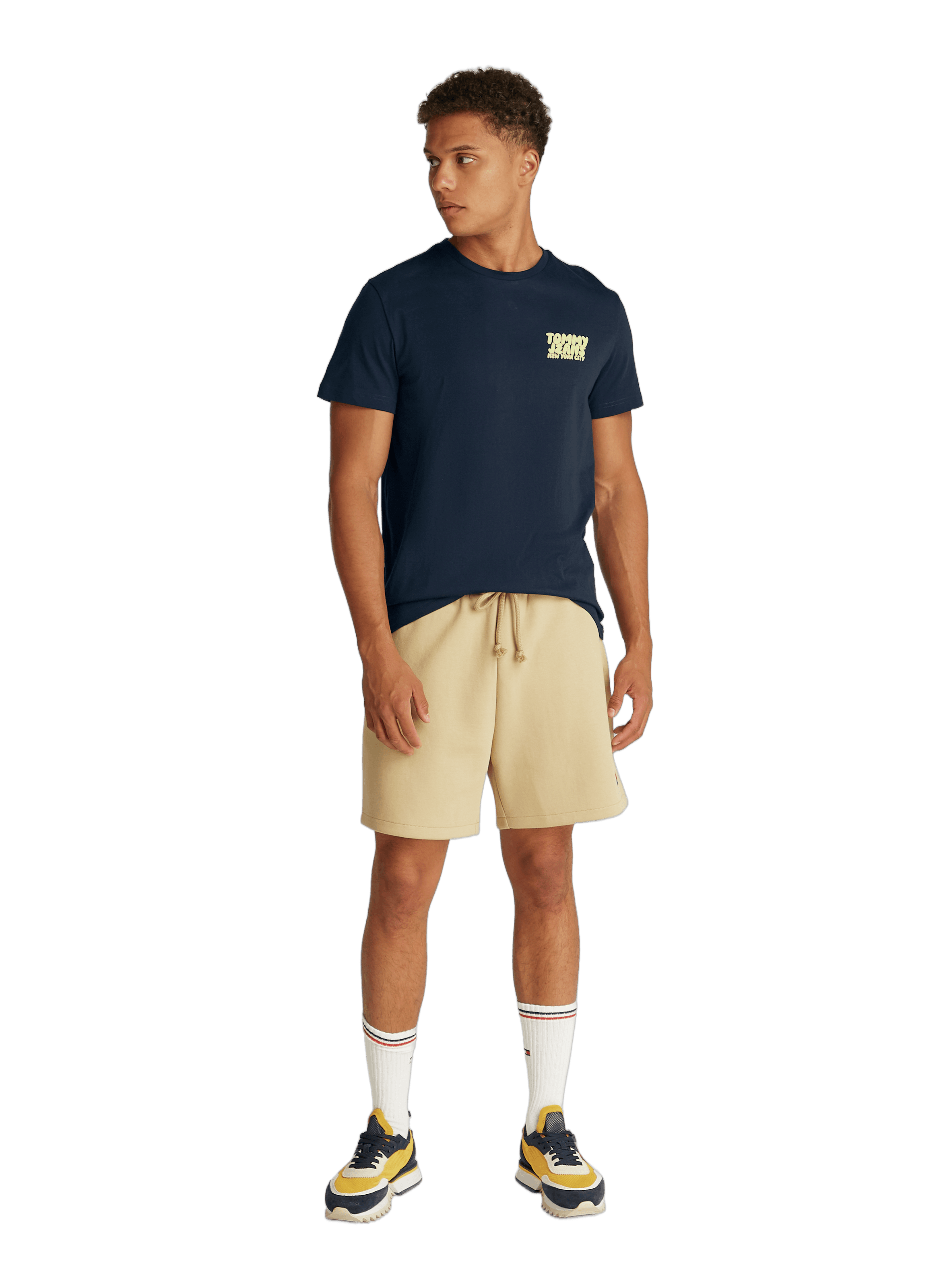 Biker-style cotton t-shirt TOMMY HILFIGER Blue