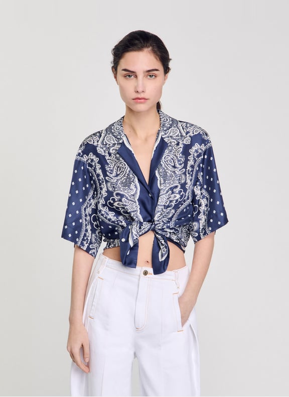 Chemise fluide à motifs bandana Bleu by SANDRO SANDRO Chemise fluide à motifs bandana Bleu