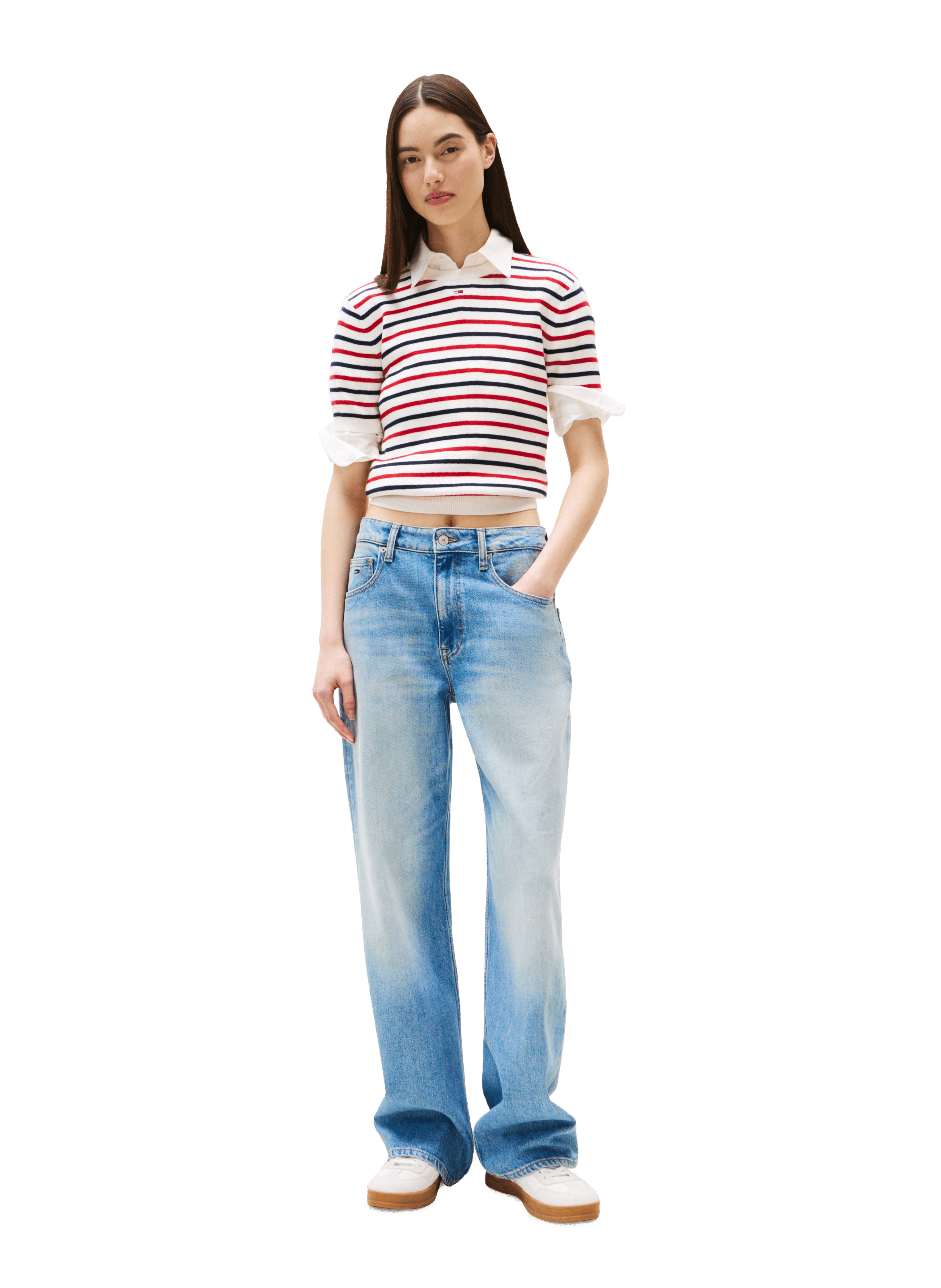 Pull ajusté à manches courtes TOMMY HILFIGER Multicolore