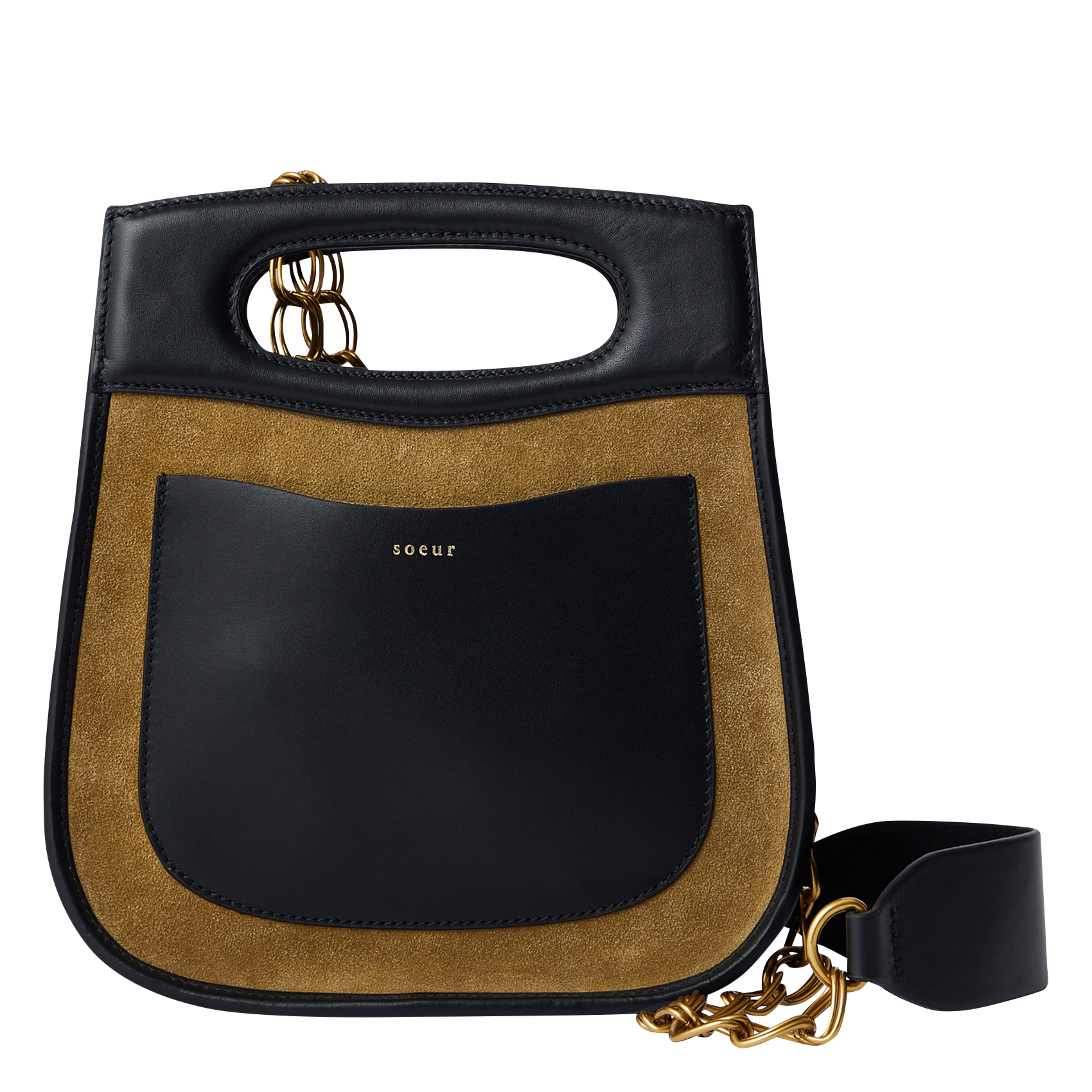 Sac à main bi-matière cheri SOEUR Marron