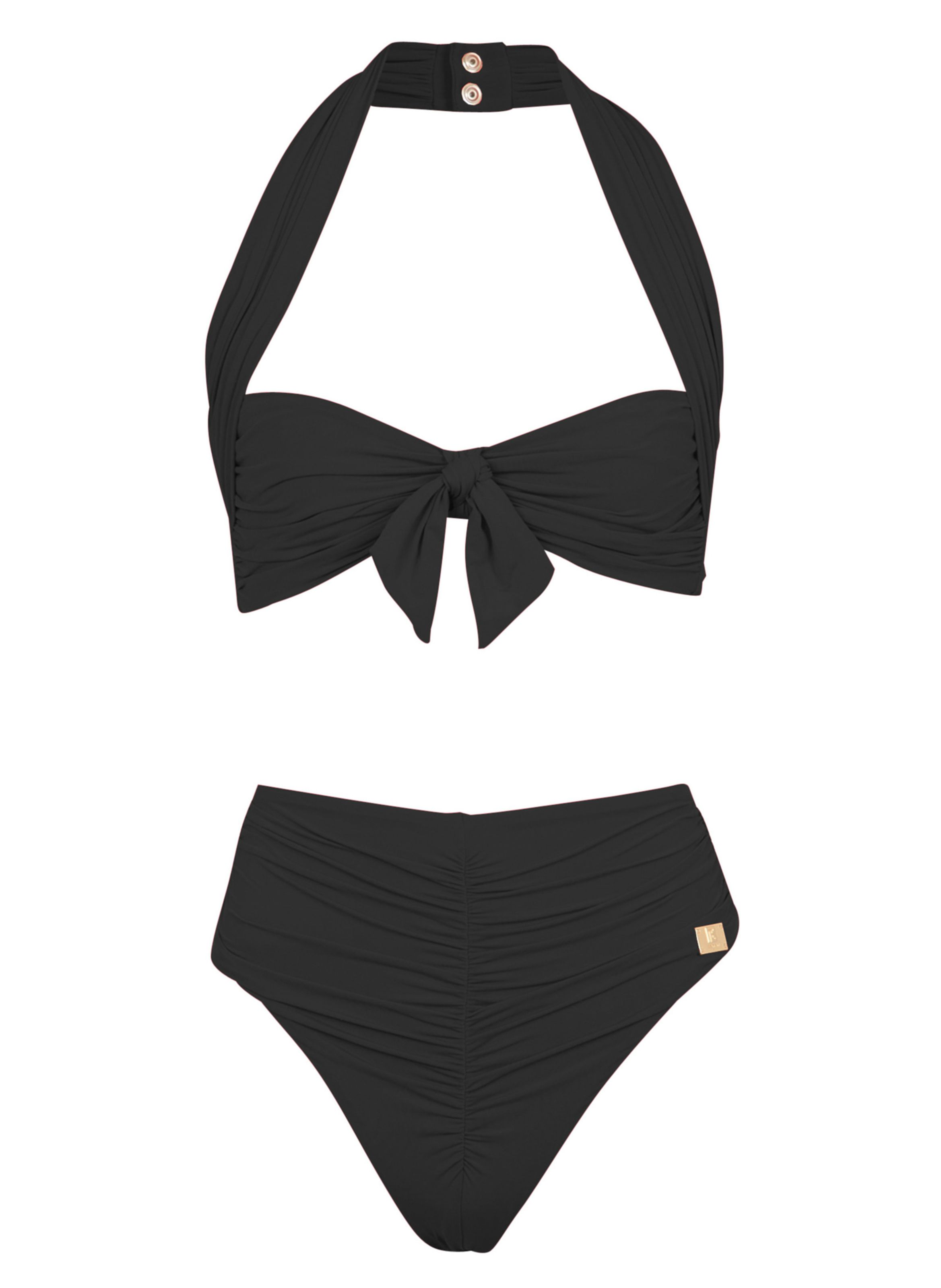 Maillot de bain deux pièces uni BALMAIN Noir