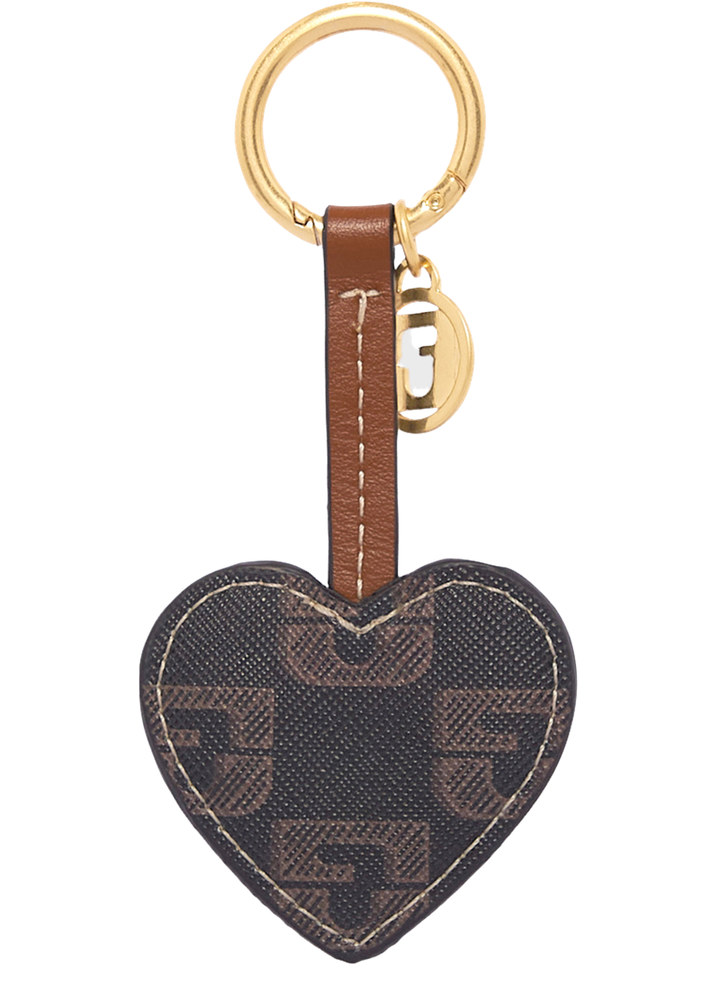 Charm en toile enduite monogrammée et cuir – atout cœur GERARD DAREL Marron