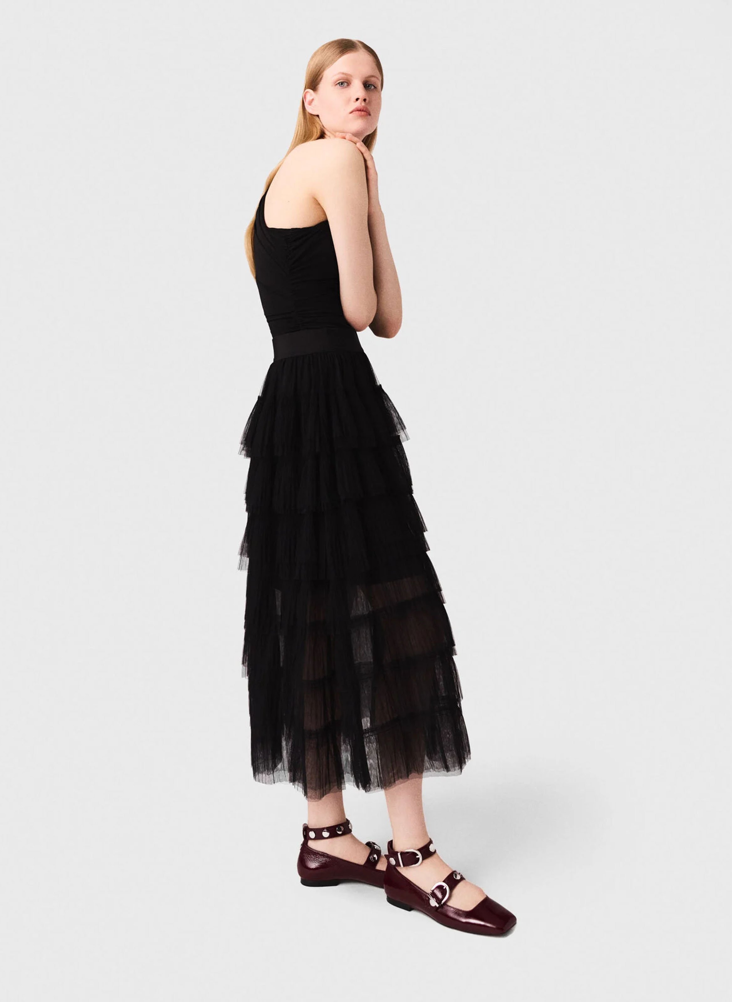 Babies à studs en cuir MAJE Rouge