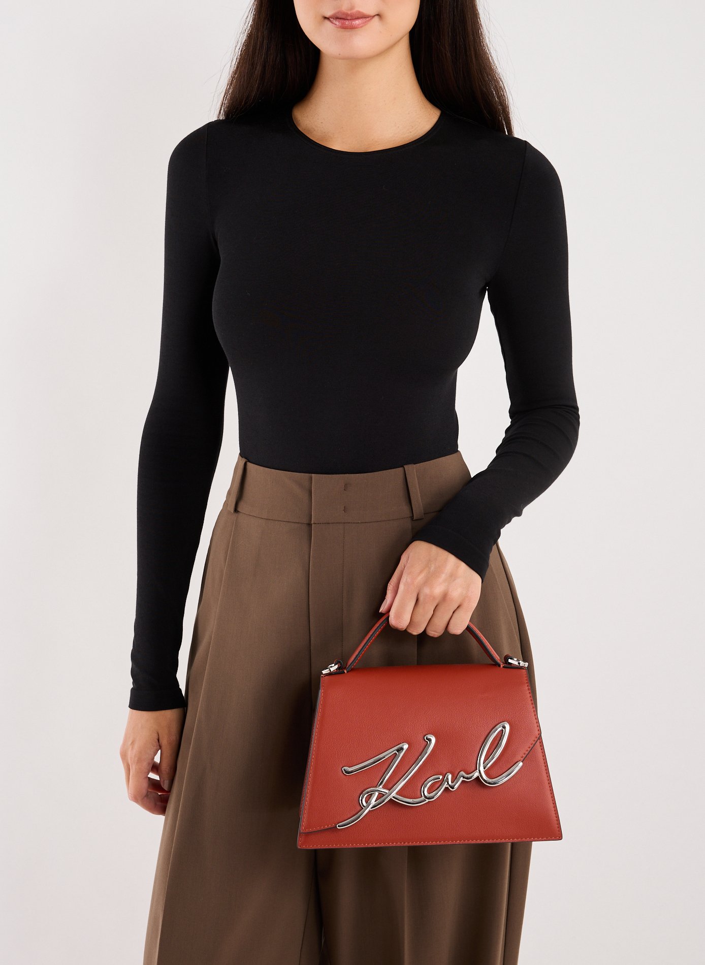 Sac à main en cuir KARL LAGERFELD Rouge