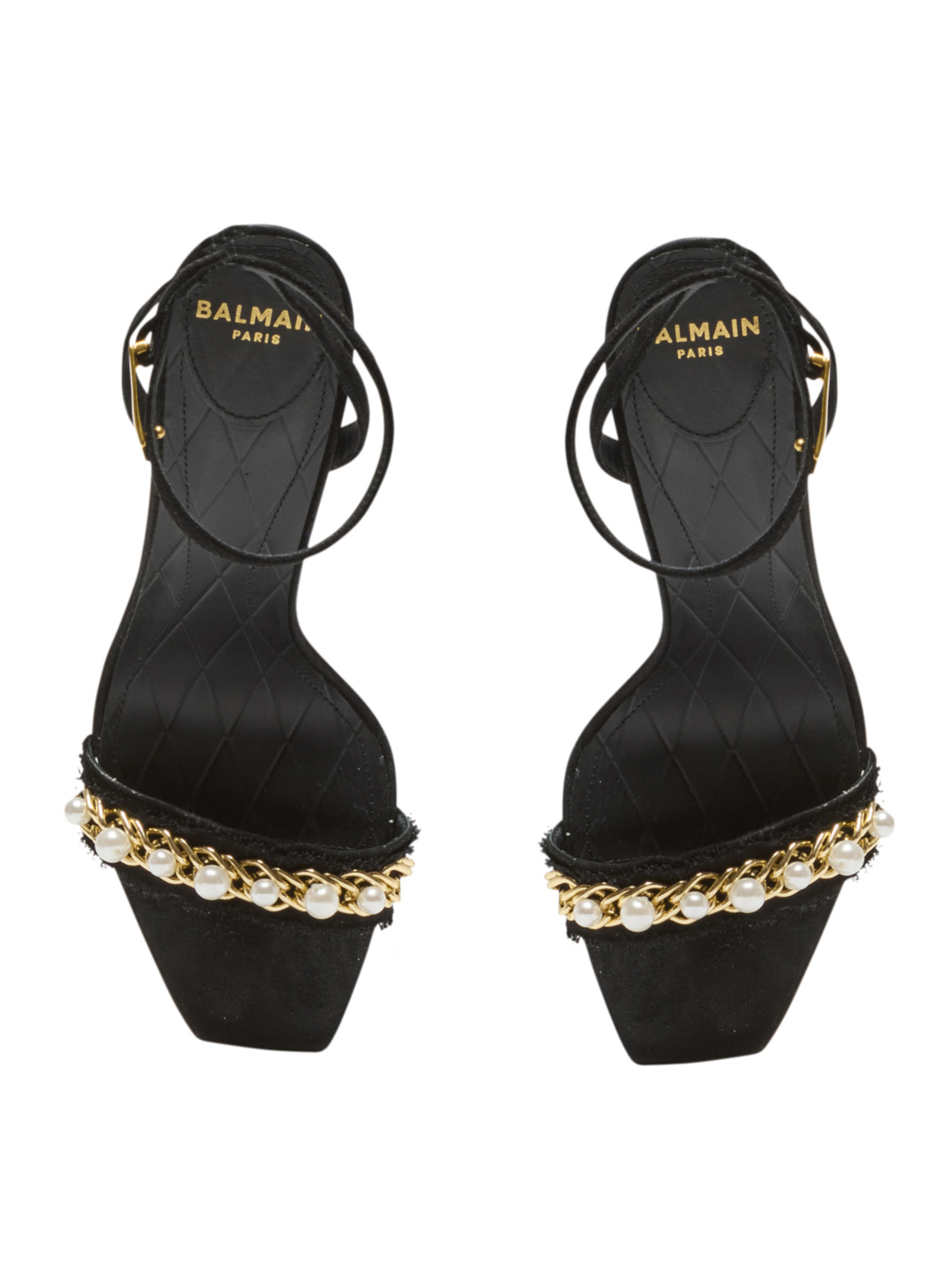 Sandales pb en cuir suédé BALMAIN Noir