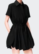 Robe mini en coton et soie  Black