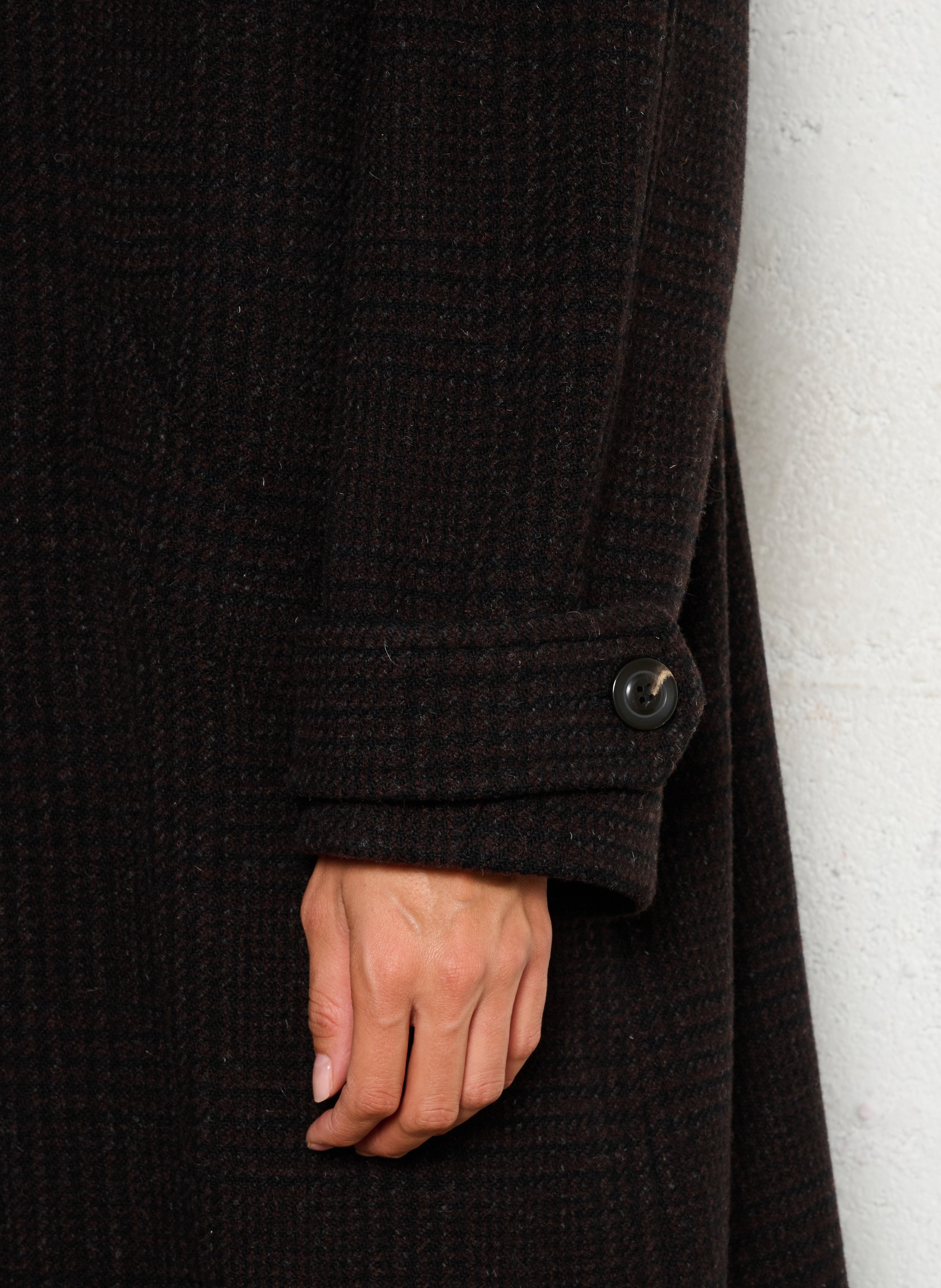 Manteau oversize en laine imprimé berlin SOEUR Marron