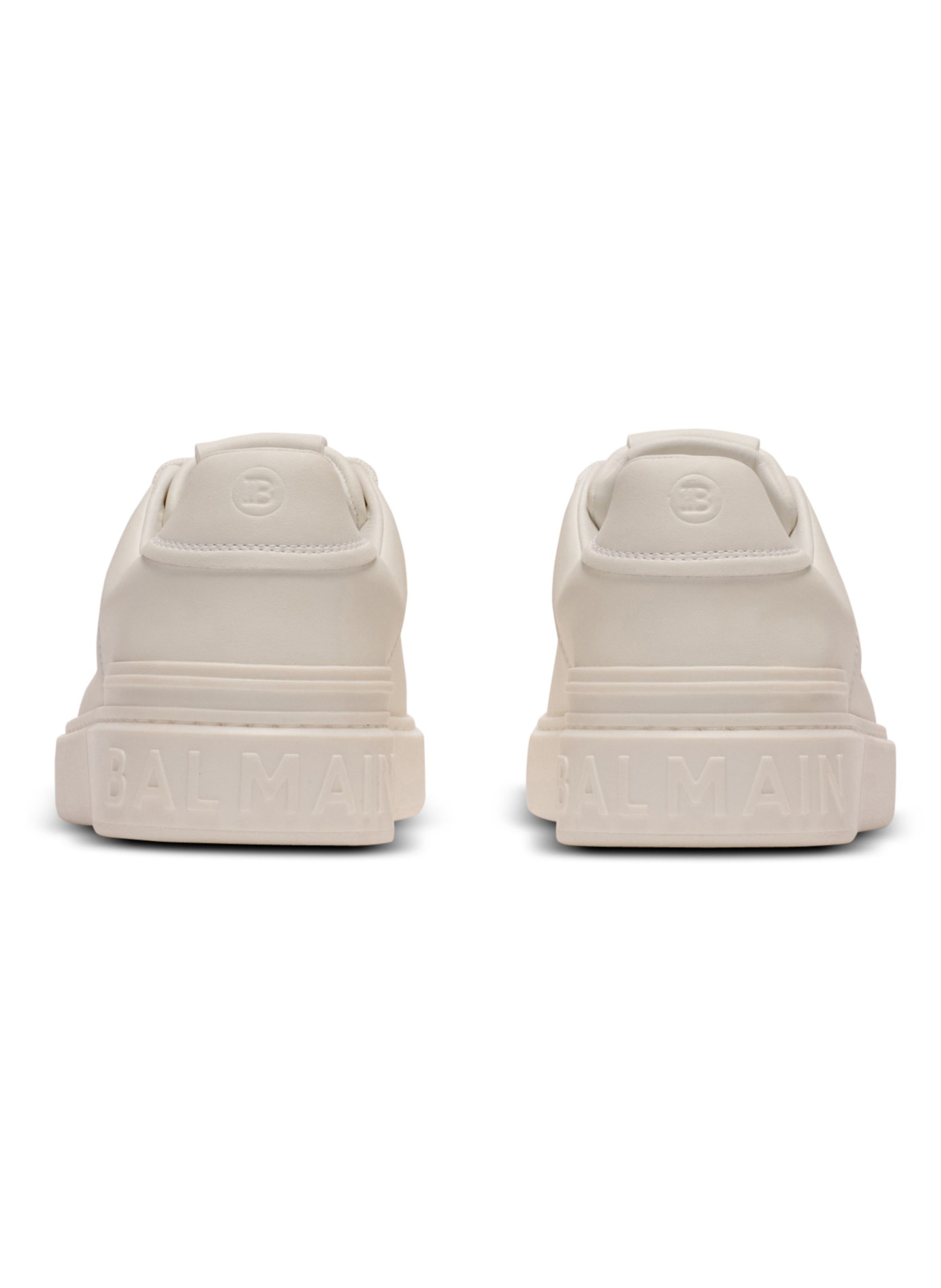 Baskets b-court en cuir de veau à imprimé BALMAIN Blanc