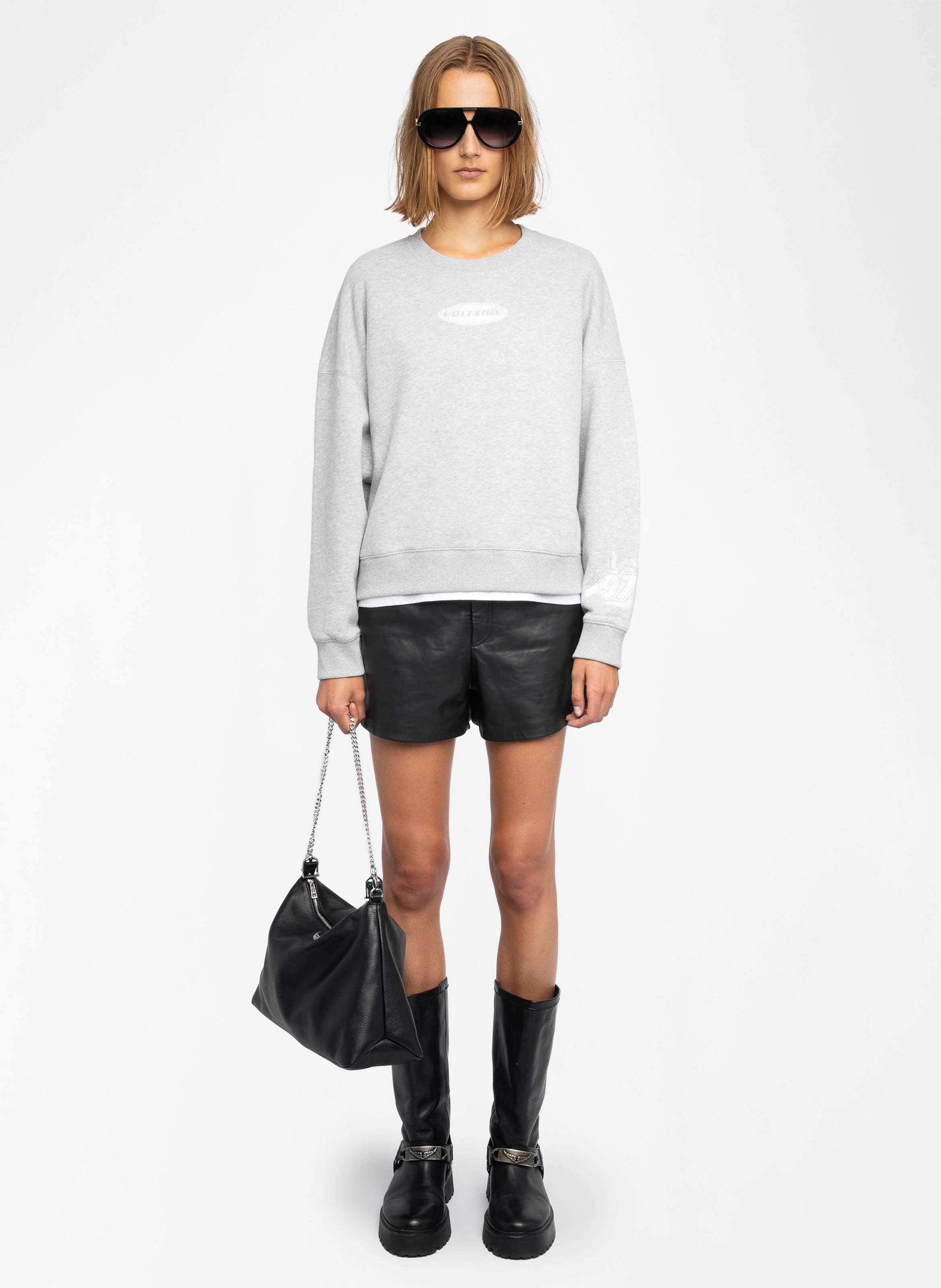 Sweatshirt col rond en coton mélangé mira ZADIG&VOLTAIRE Gris