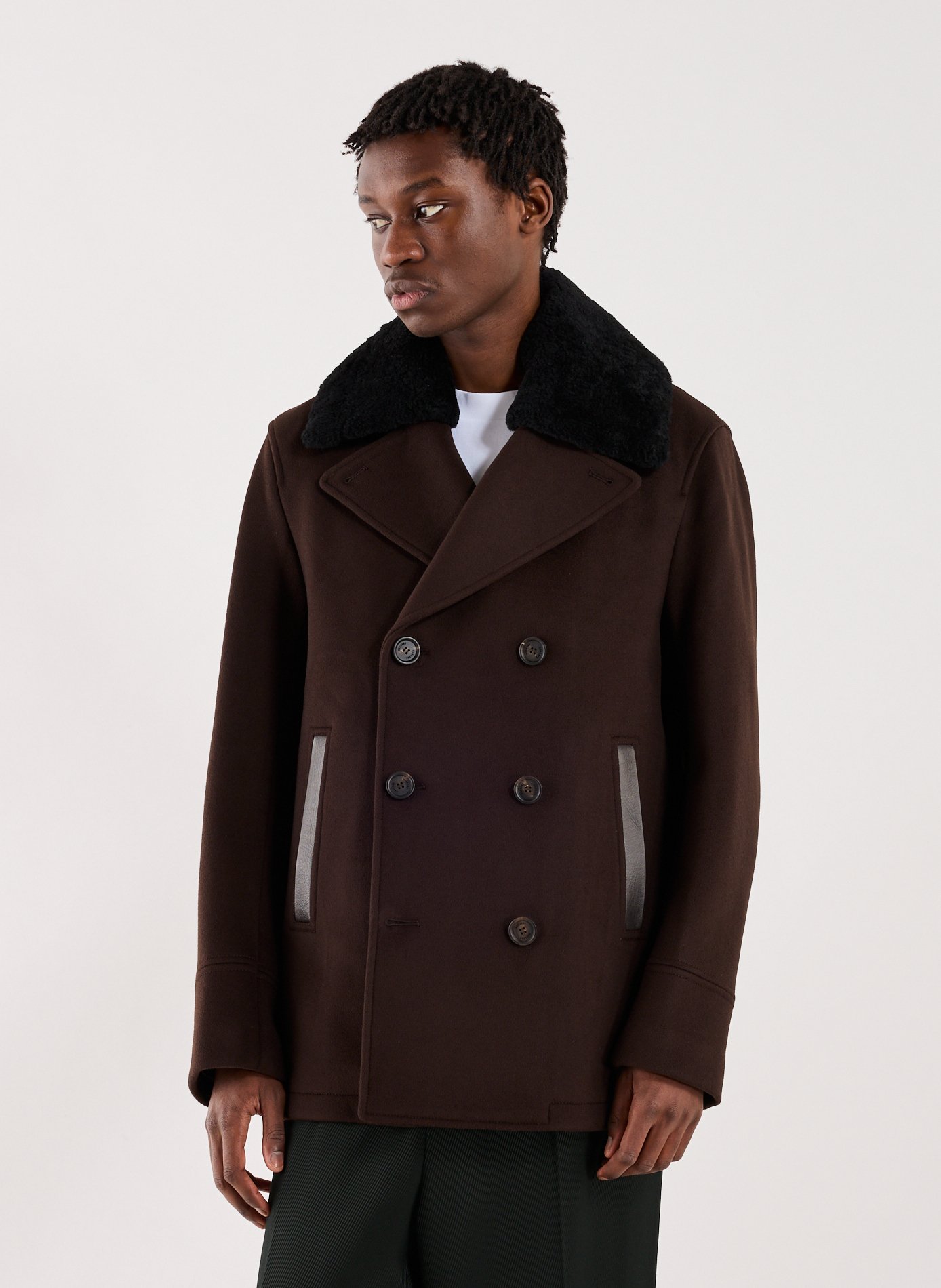 Manteau Cole en lainage à double boutonnage MACKAGE Marron