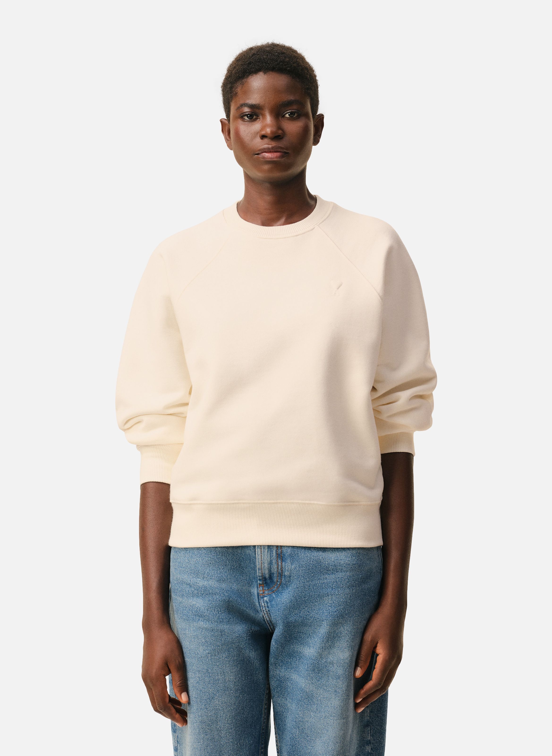 Sweatshirt Ami De Coeur En Coton unisexe AMI PARIS Blanc