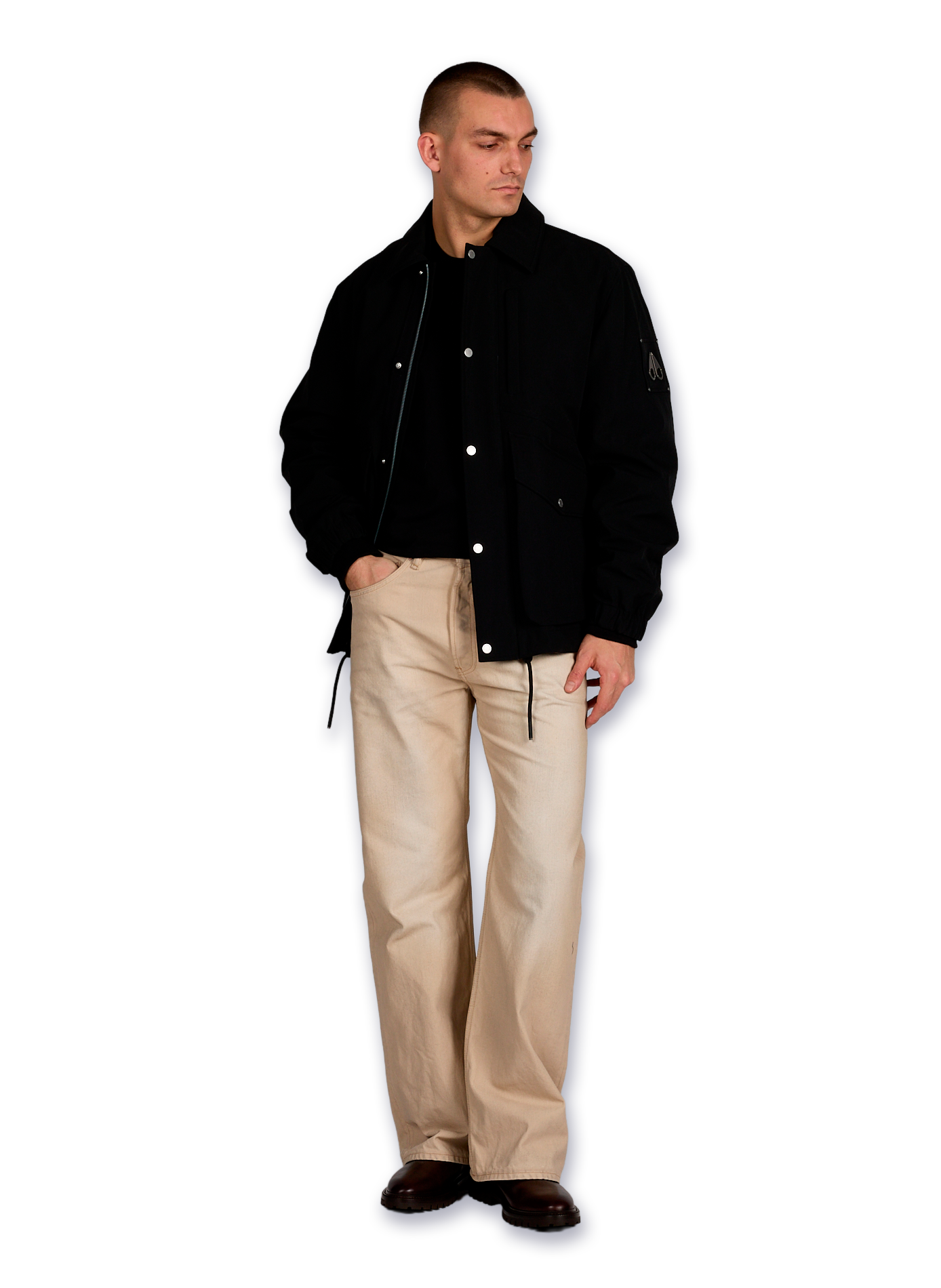 Straight parka with classic collar and removable lining MOOSE KNUCKLES Black