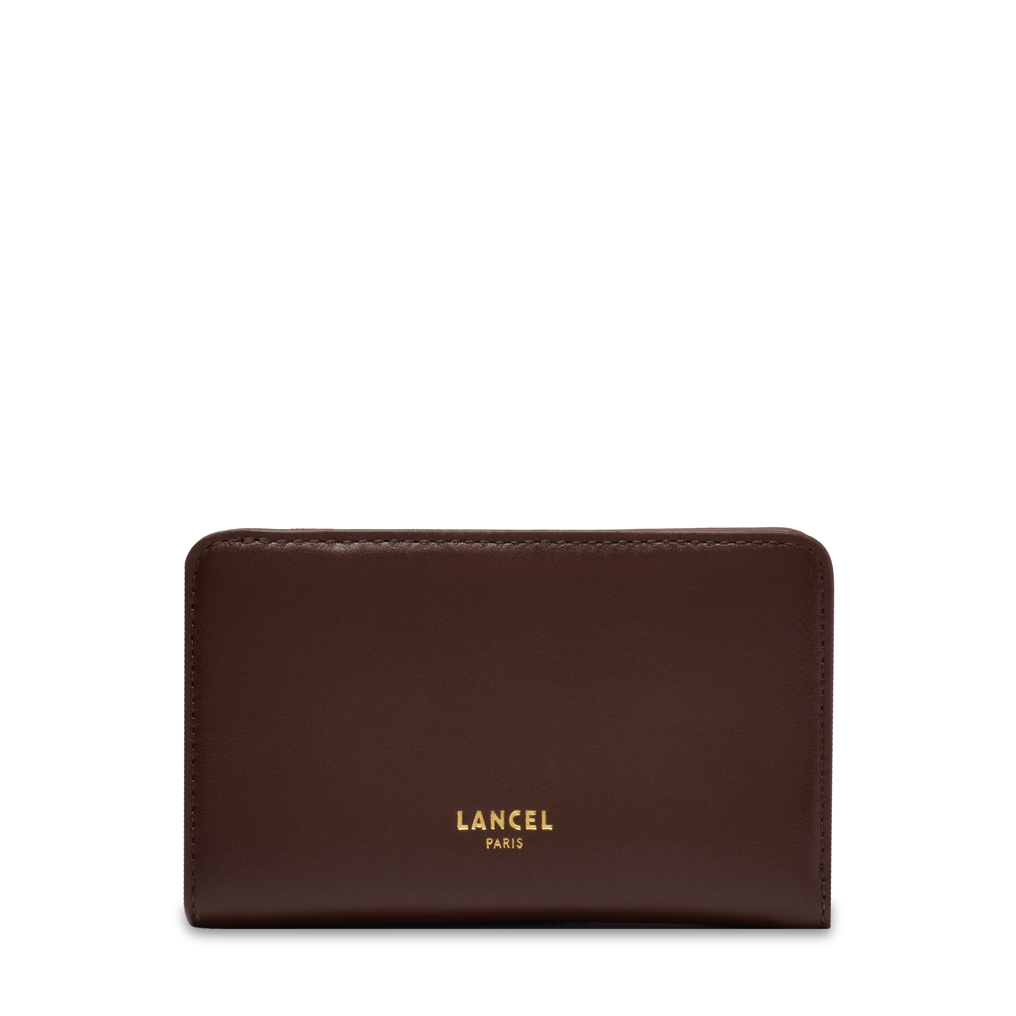 Portefeuille rectangulaire zippé origami de lancel en cuir LANCEL Marron