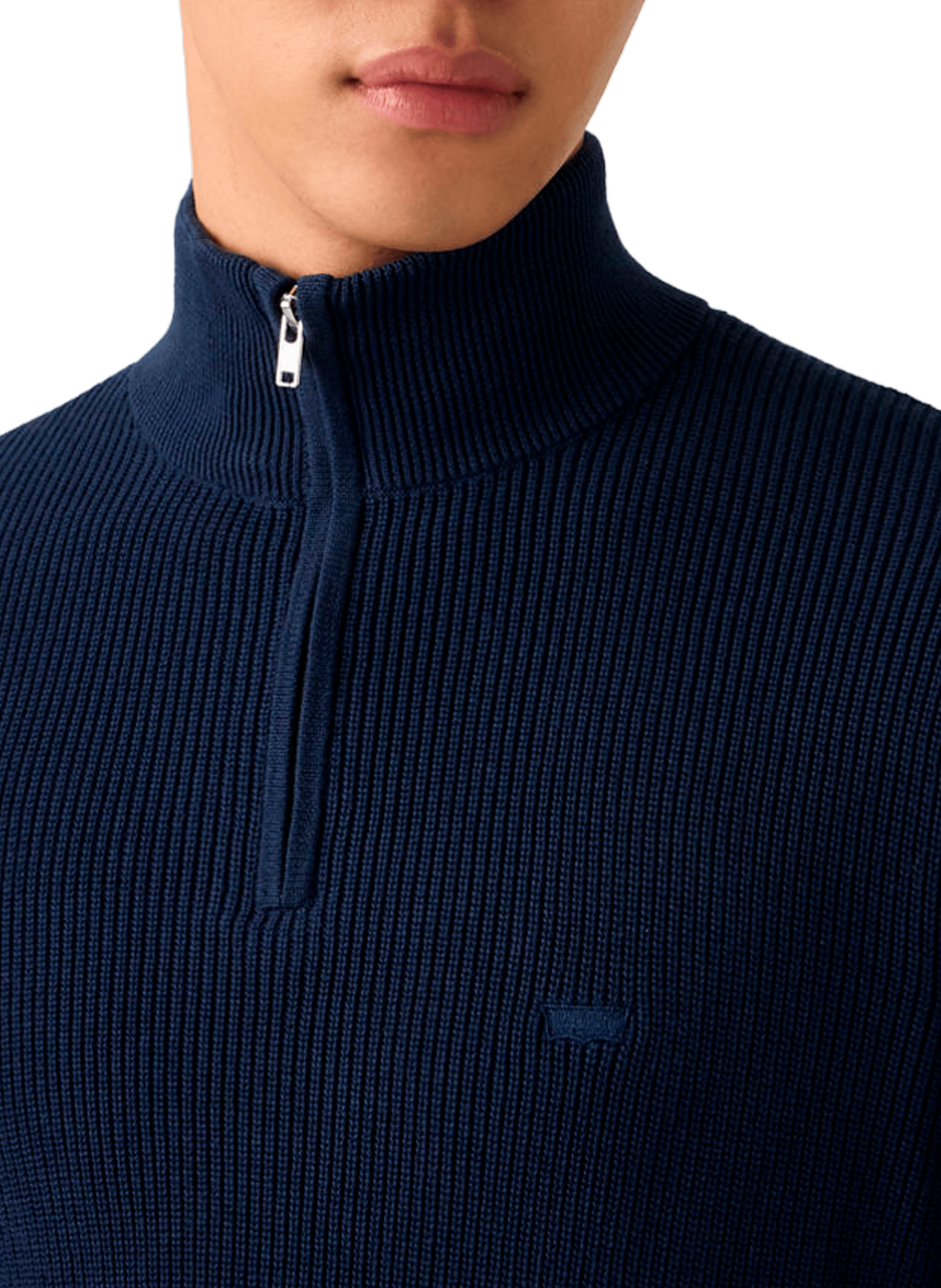 Zip-up high-neck cotton sweater LEVI'S Blue