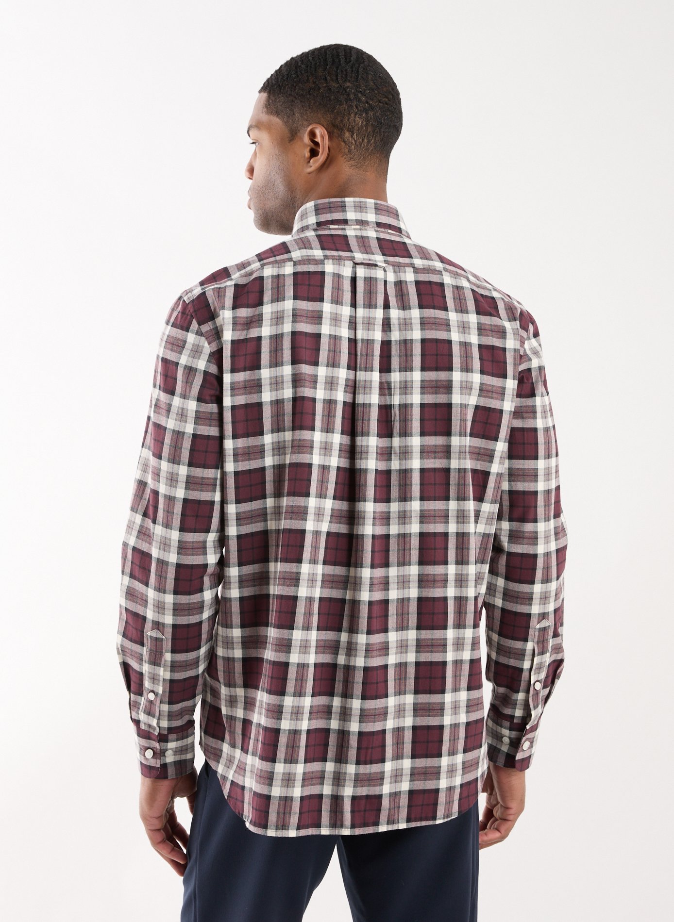 Straight cotton check shirt EDEN PARK Red