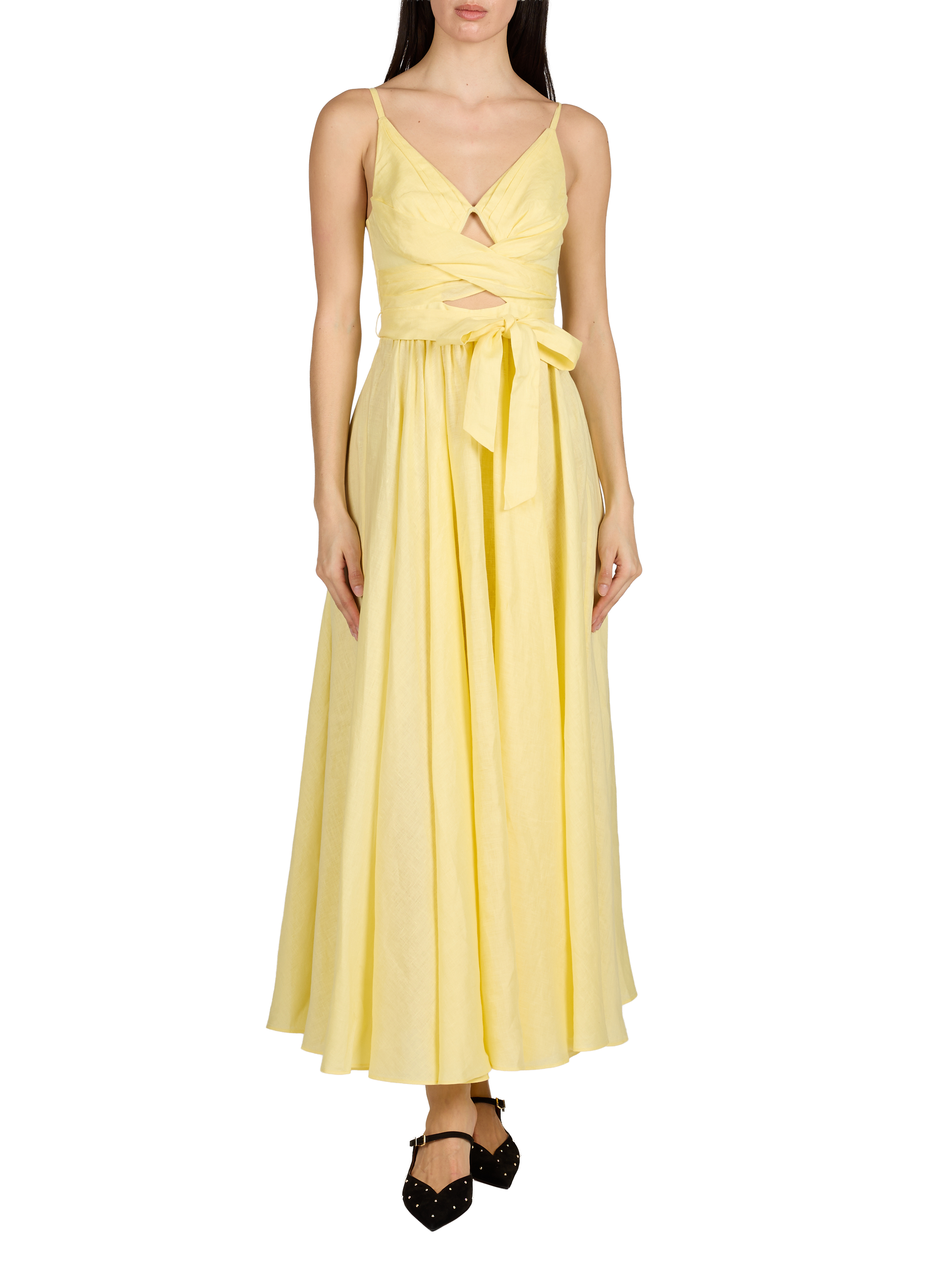 Robe midi sans manches Awaken en lin ZIMMERMANN Jaune