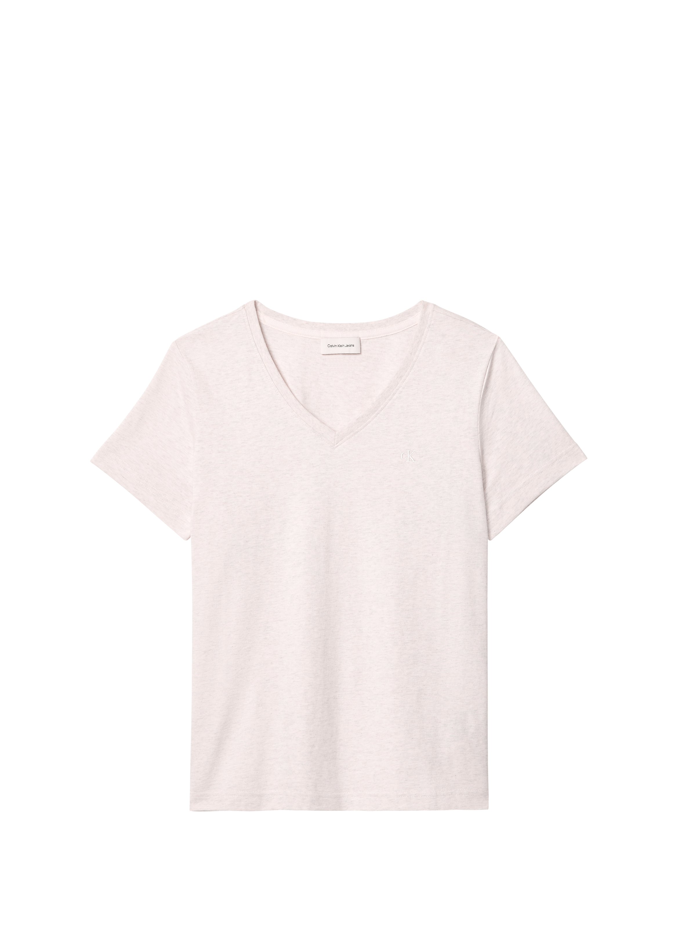 Straight V-neck cotton t-shirt CALVIN KLEIN Grey