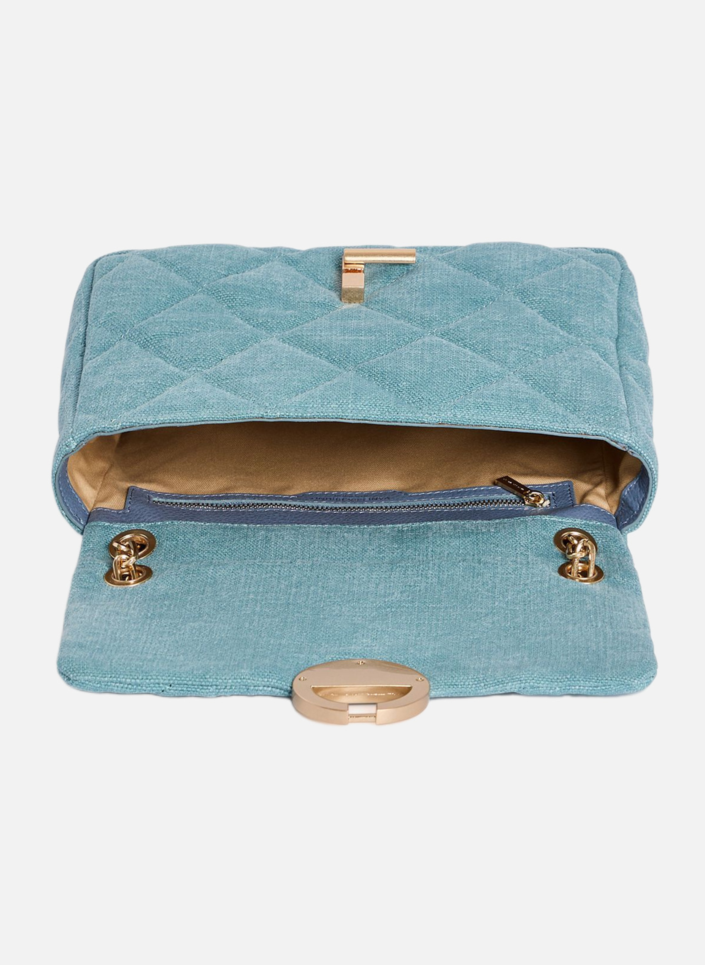 Grand sac moon en lin VANESSA BRUNO Bleu