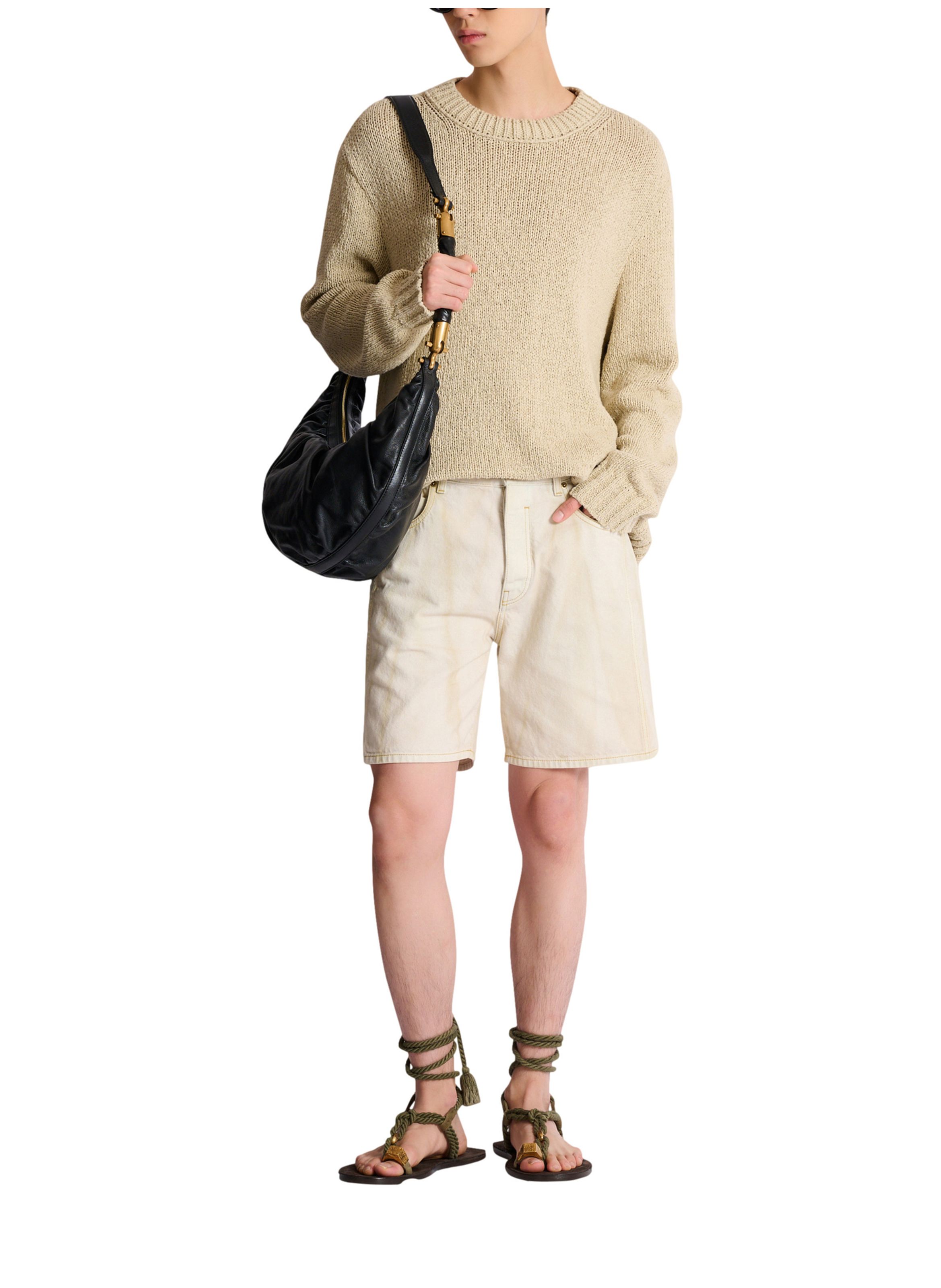 Pull en coton léger BALMAIN Beige