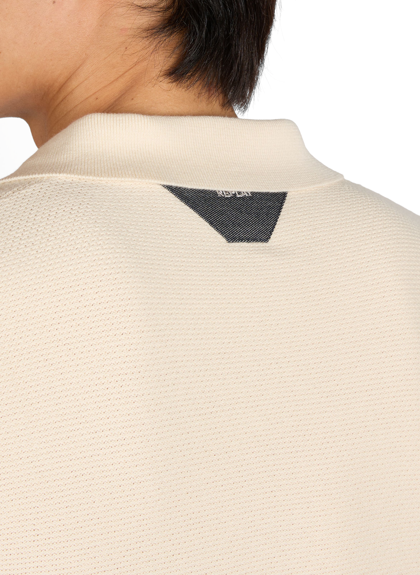 Short-sleeved cotton piqué polo REPLAY Beige