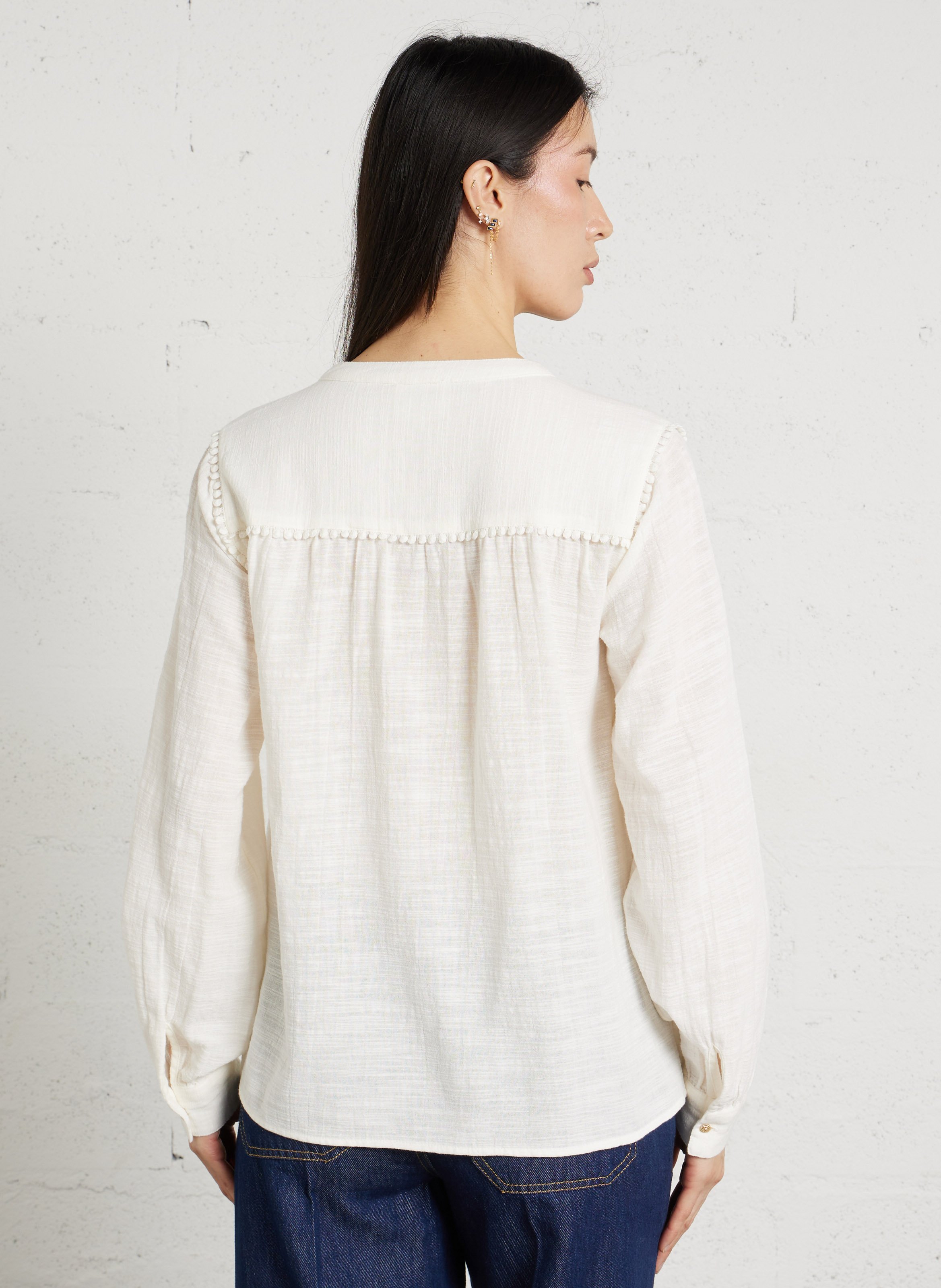 Chemise col rond en coton dalia MAISON 123 Beige