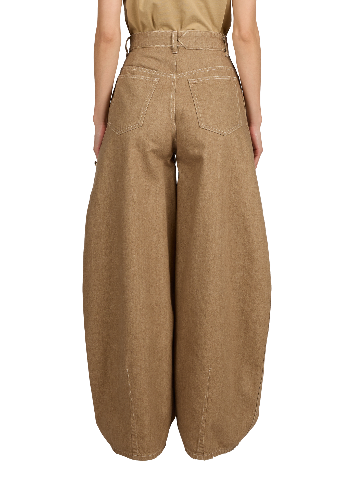 Denim Ovalo Cotton Jeans JACQUEMUS Beige
