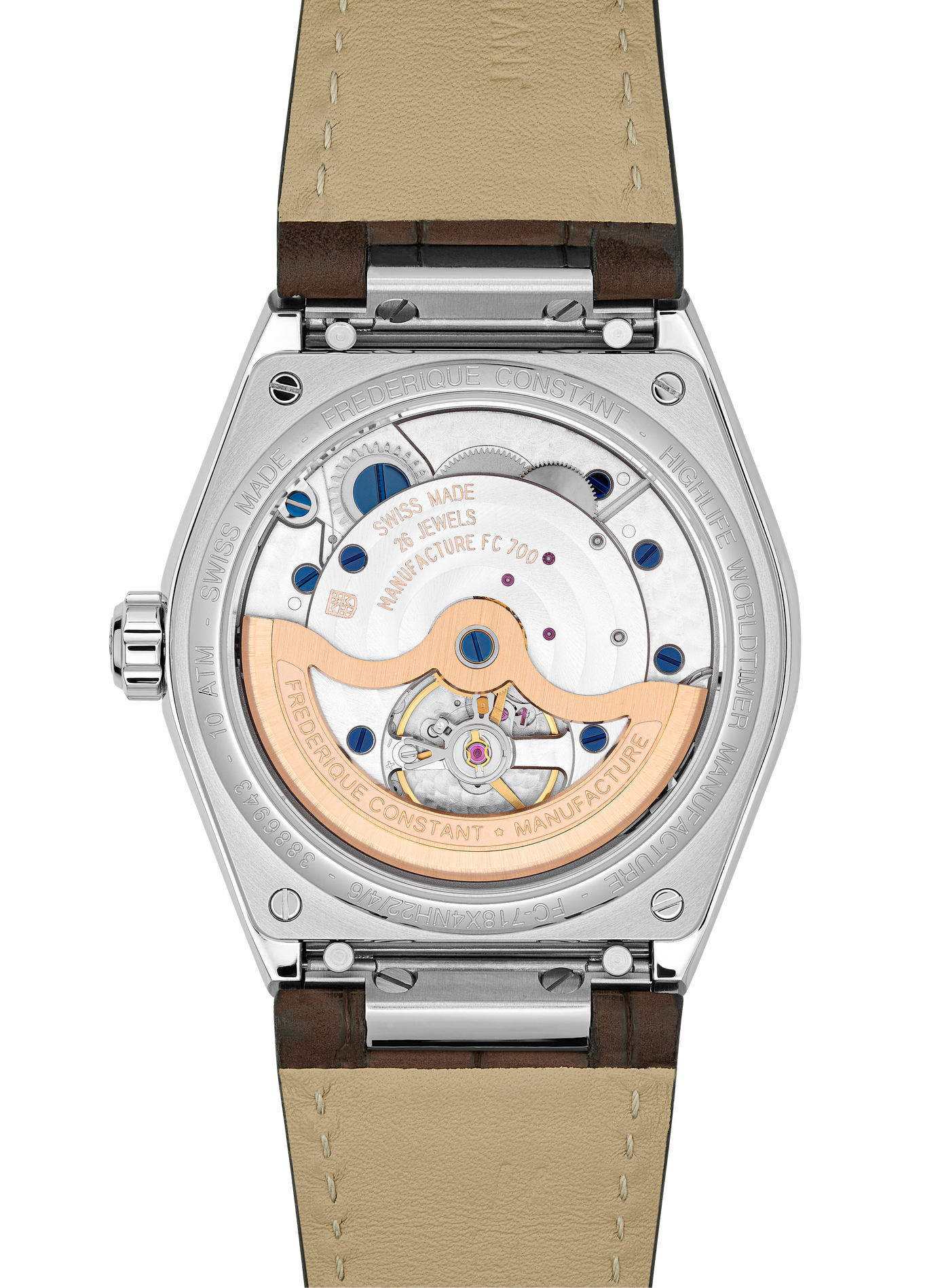Automatische Uhr Classics Heart Beat Moonphase Date aus Leder FREDERIQUE CONSTANT Grun