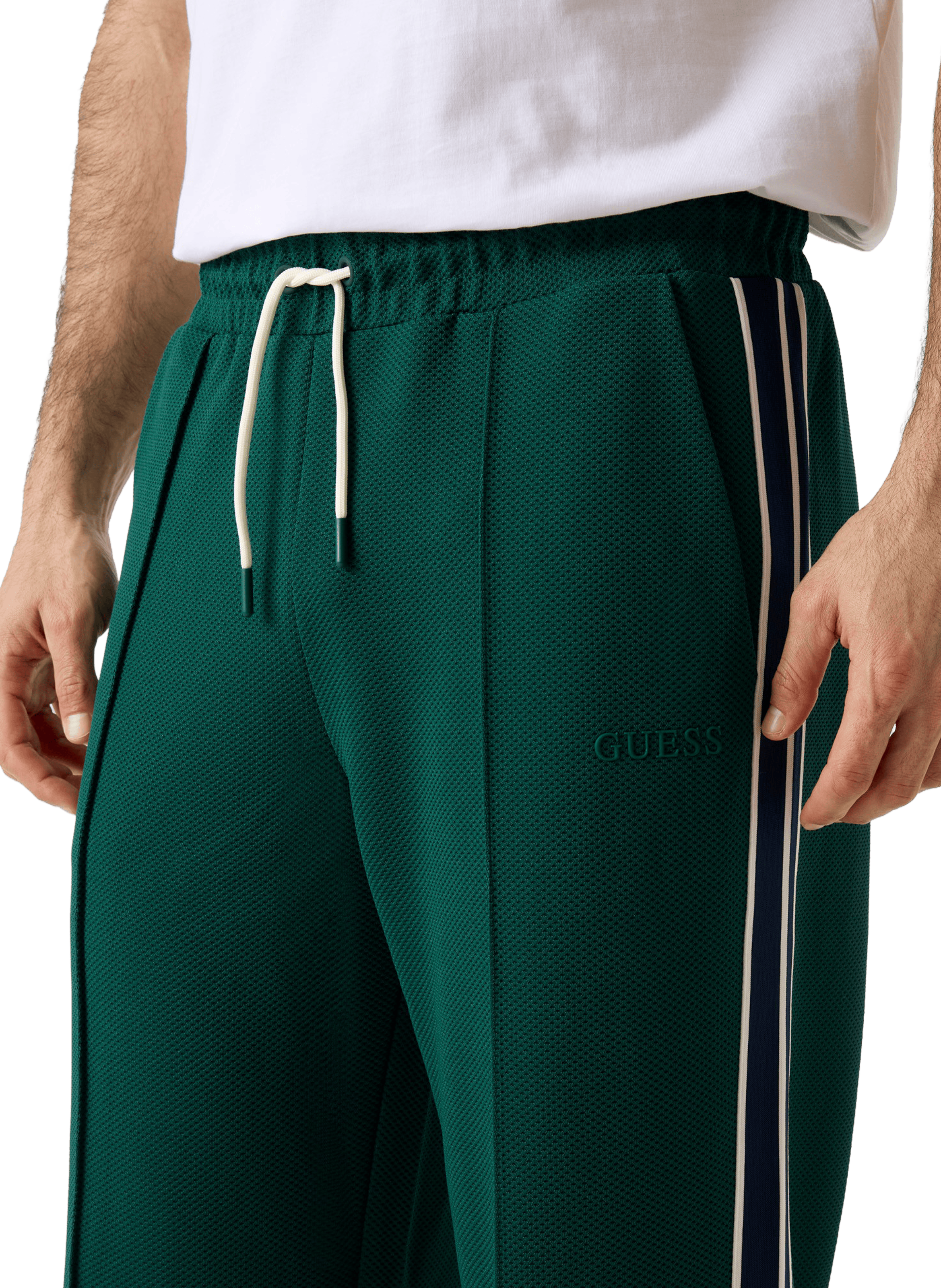 Straight mesh track pants GUESS Green