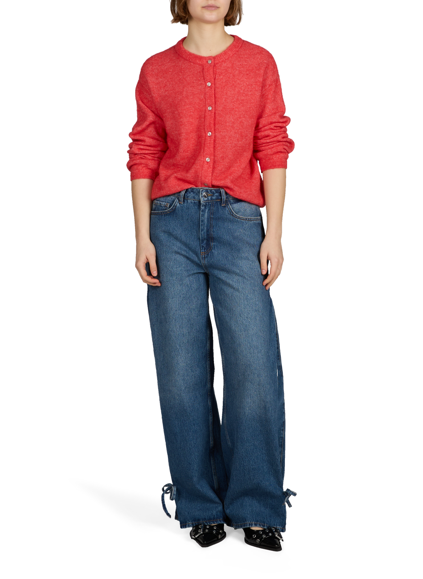 Cardigan en laine mélangée OBJECT Beige