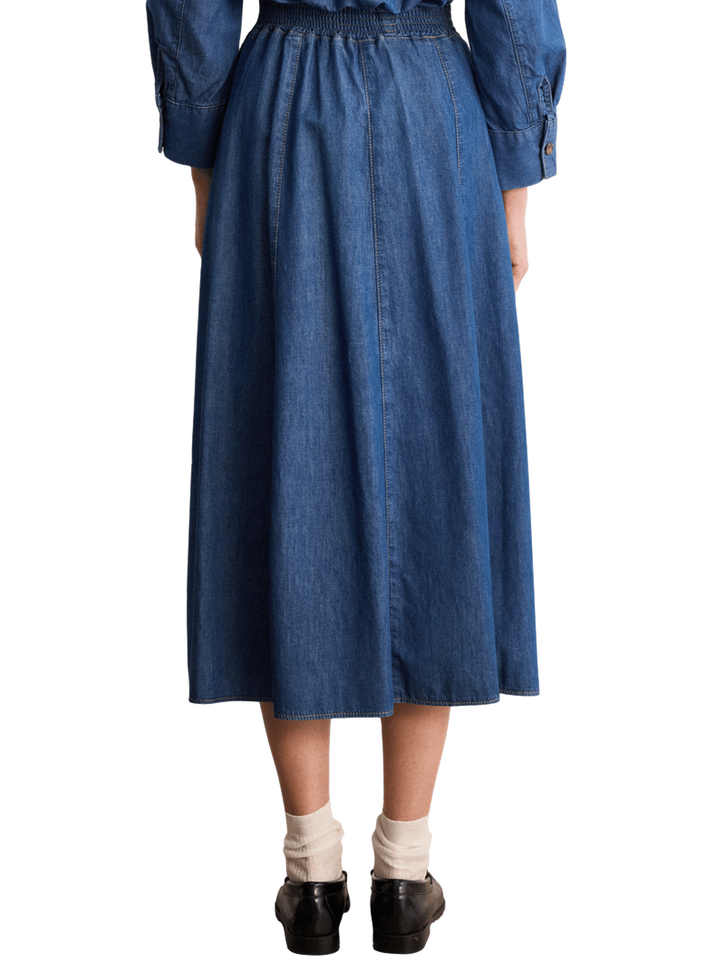 Jupe midi en denim plissé - ninae PABLO Bleu